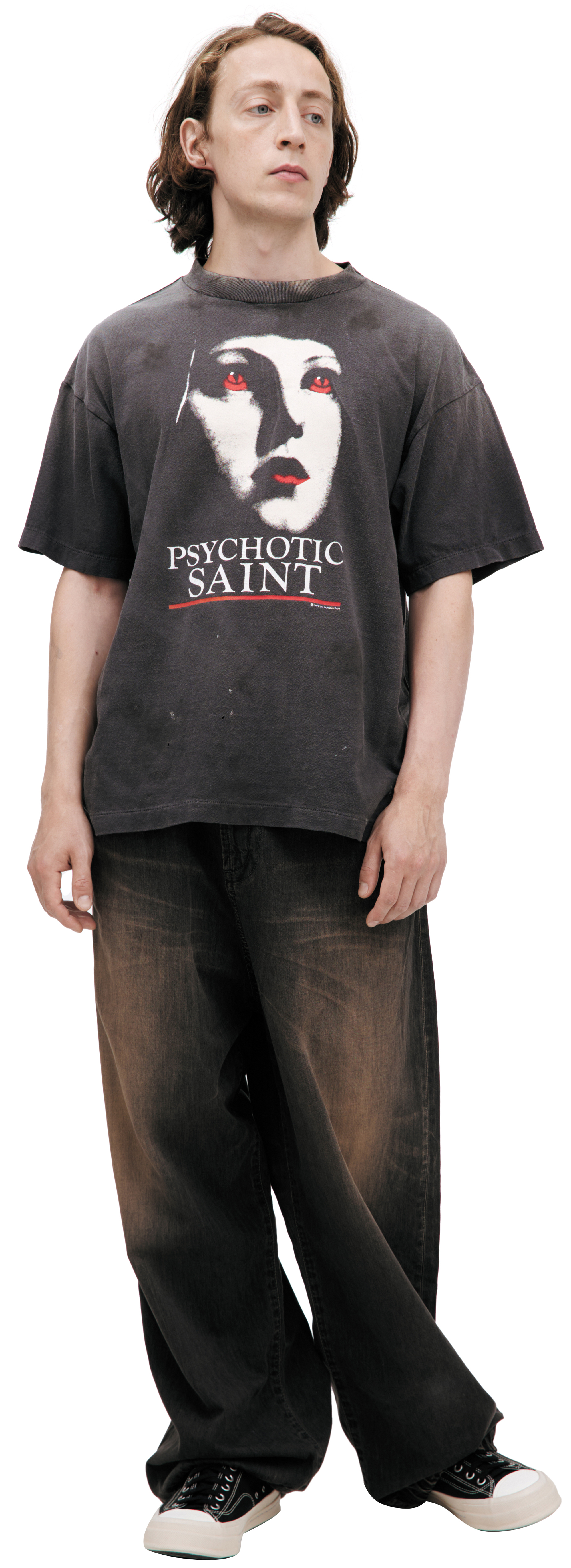 Мужская черная футболка 'psychotic saint' Saint Mxxxxxx — купить