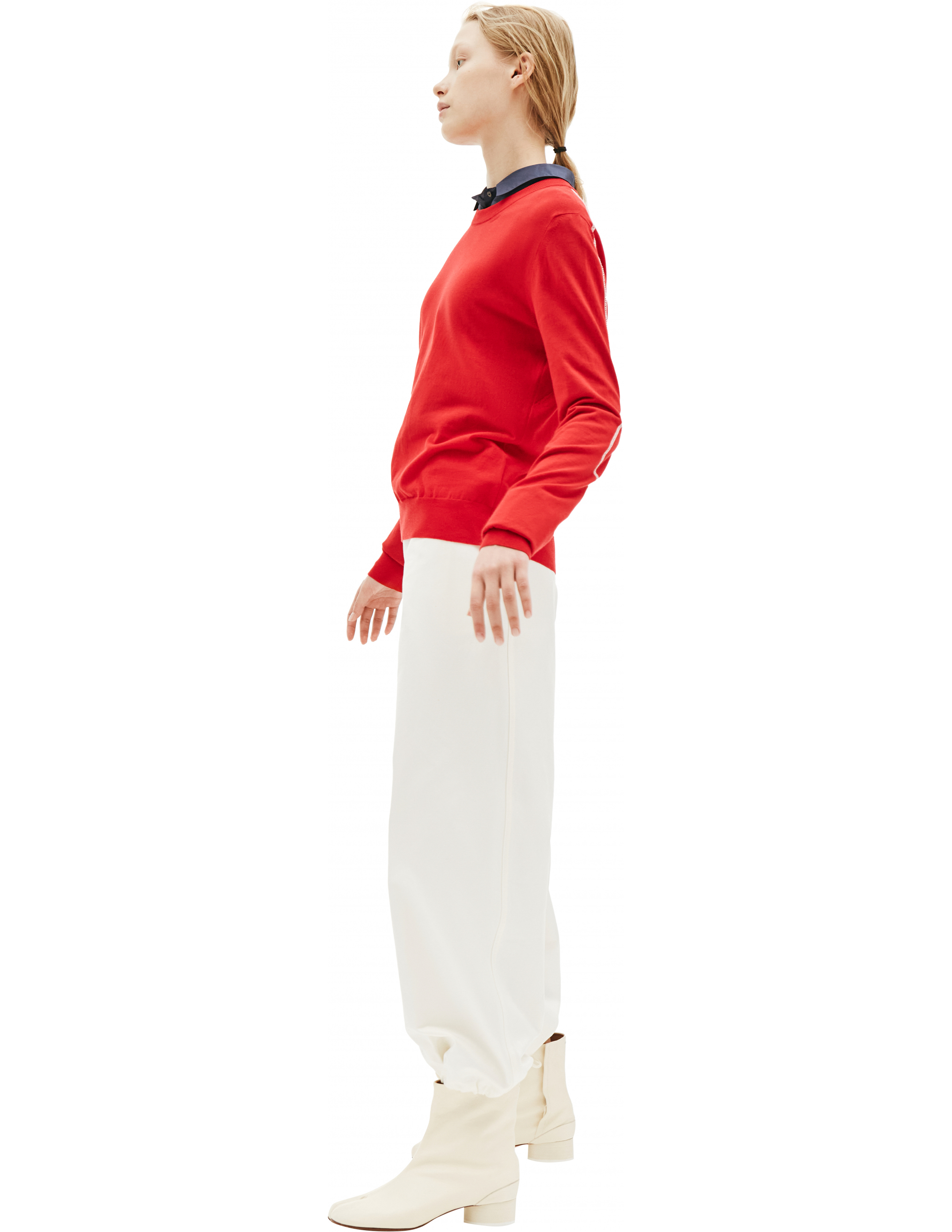 Красный хлопковый свитер - Maison Margiela S29HA0562/S17361/314 Фото 3