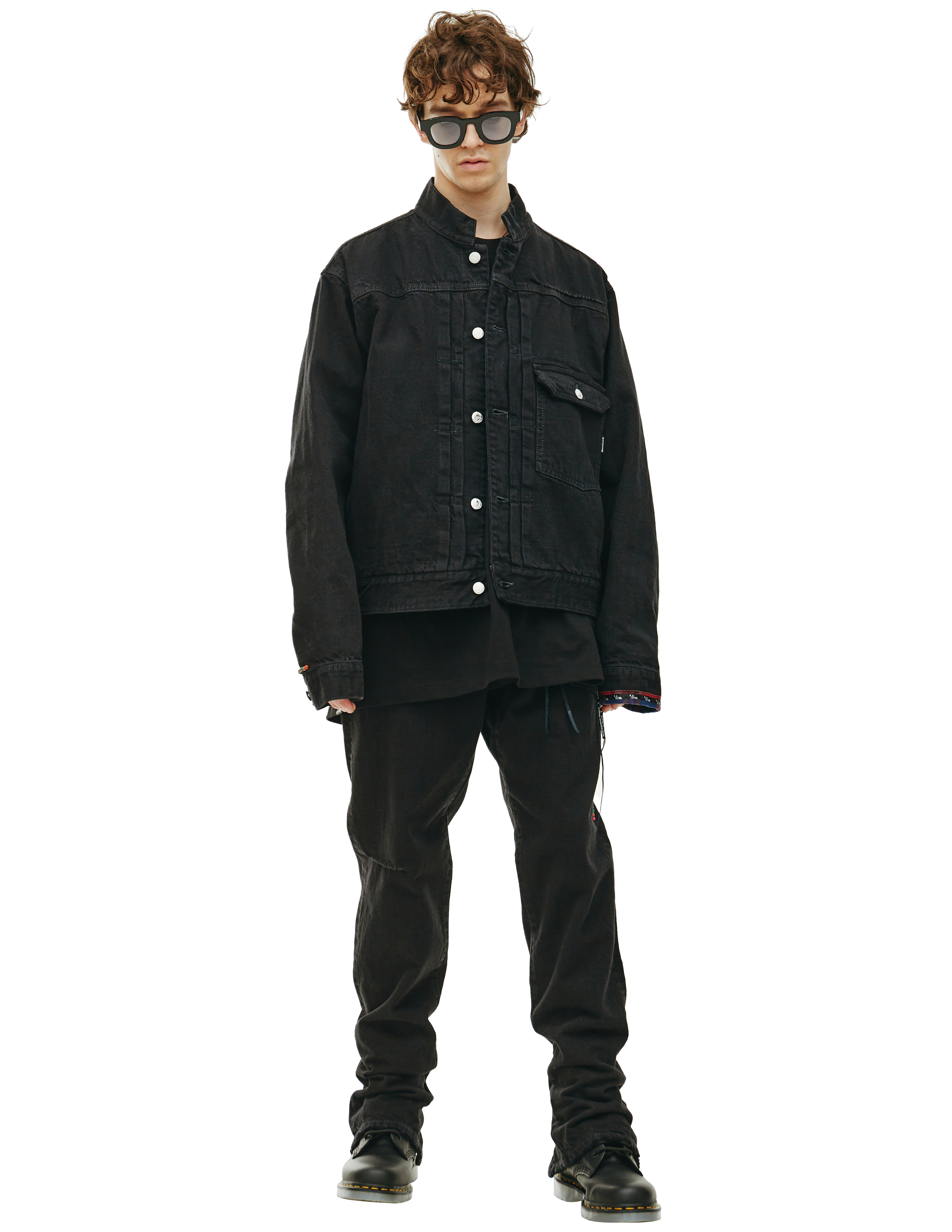 Джинсовая куртка с накладным карманом Mastermind WORLD MW22S09/BL001, размер L;XL