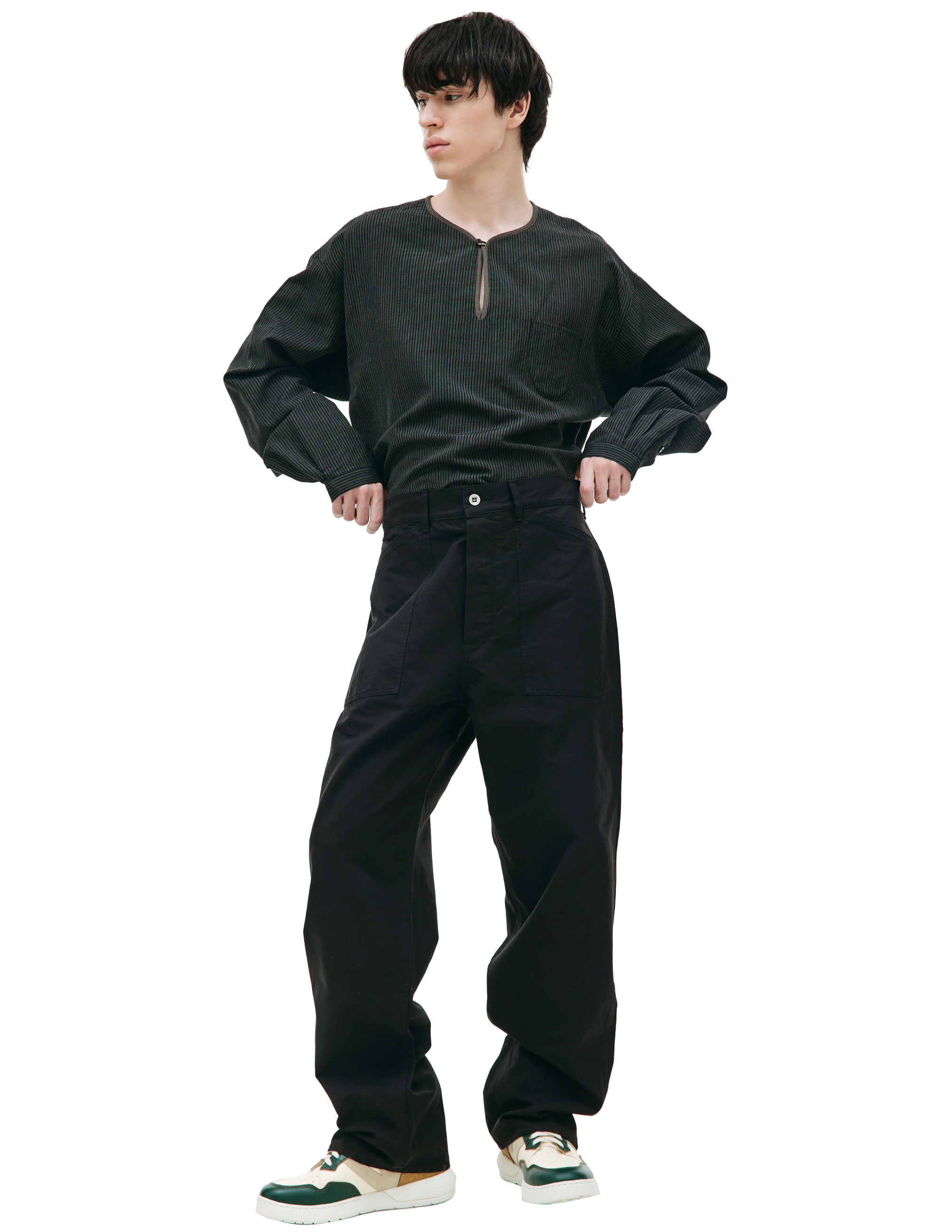 Черные брюки Carpenter с накладными карманами visvim 0123105008004/BLACK, размер 4