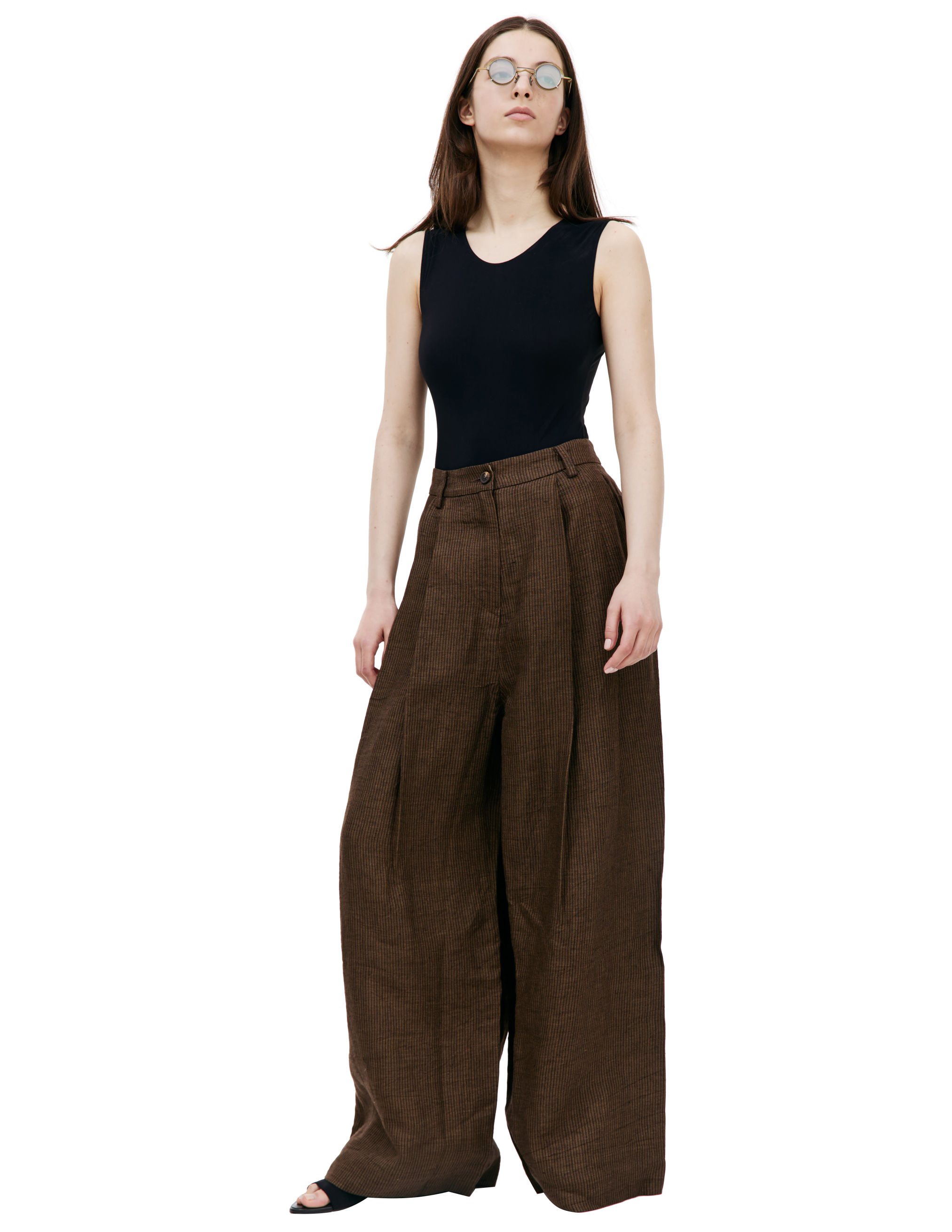 Льняные брюки в полоску Ziggy Chen 0W2410503, размер 38;40
