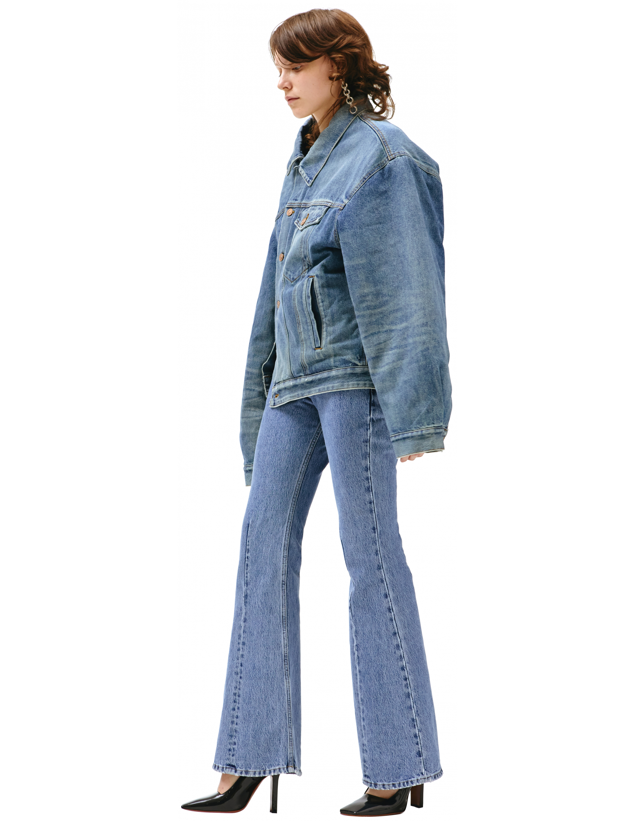 Асимметричная джинсовая куртка - Balenciaga 662747/TDW14/8146 Фото 2
