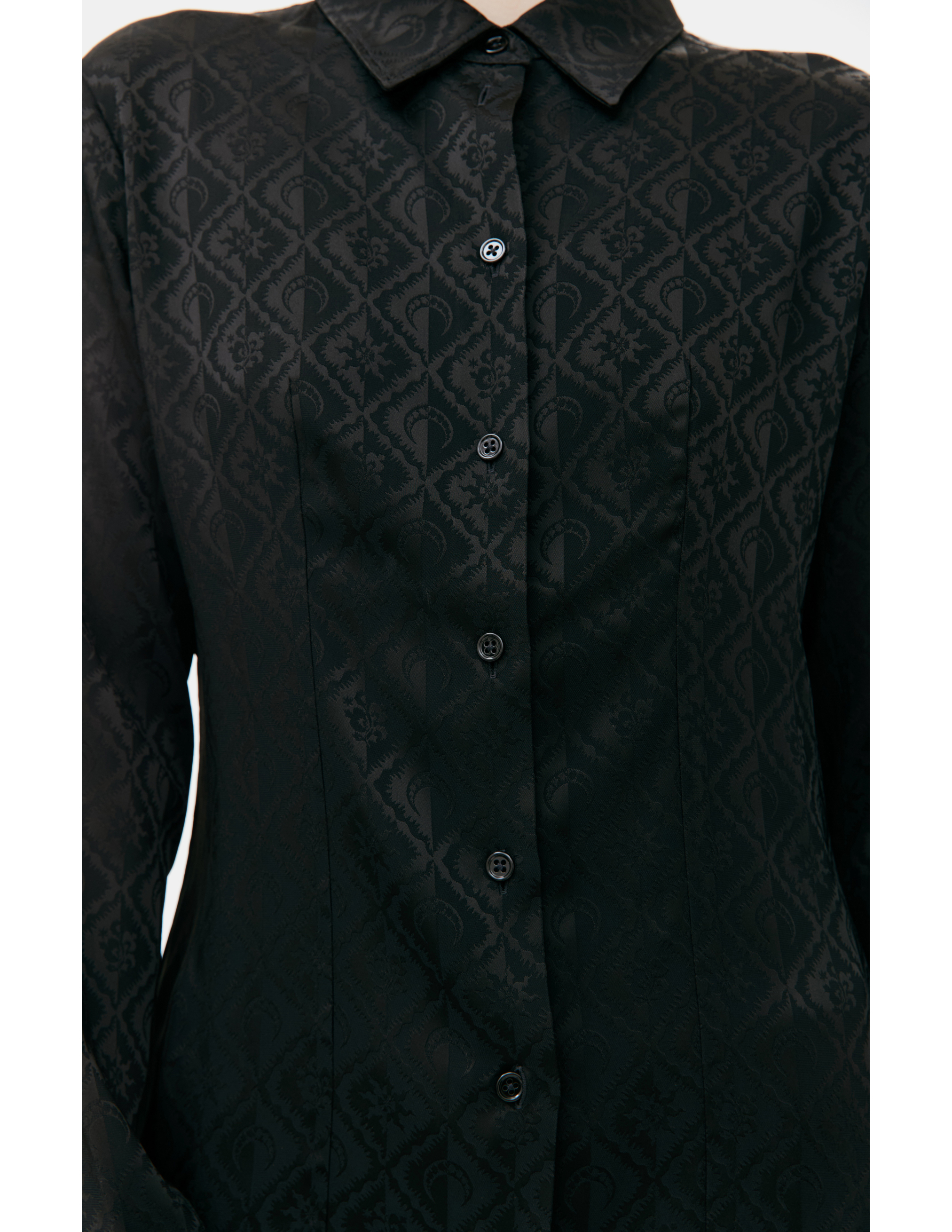Черная рубашка с монопринтом MARINE SERRE WSI015/CWOV0023/BK99, размер 36;38;40;42 WSI015/CWOV0023/BK99 - фото 4