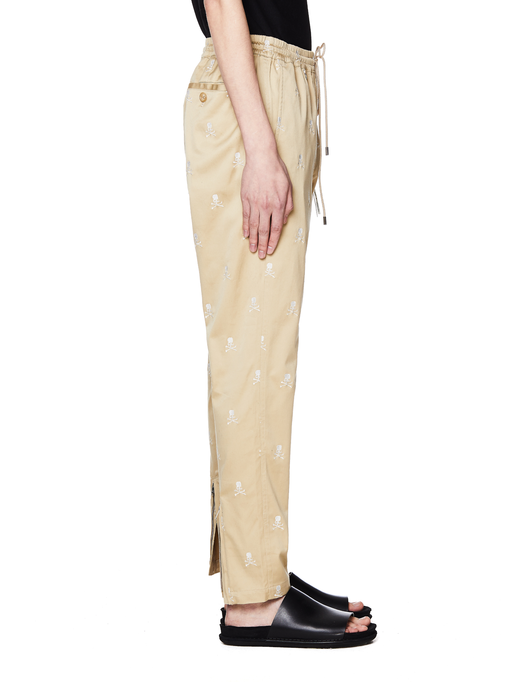 Бежевые брюки с вышивкой - Mastermind WORLD PA014-003/beige Фото 2