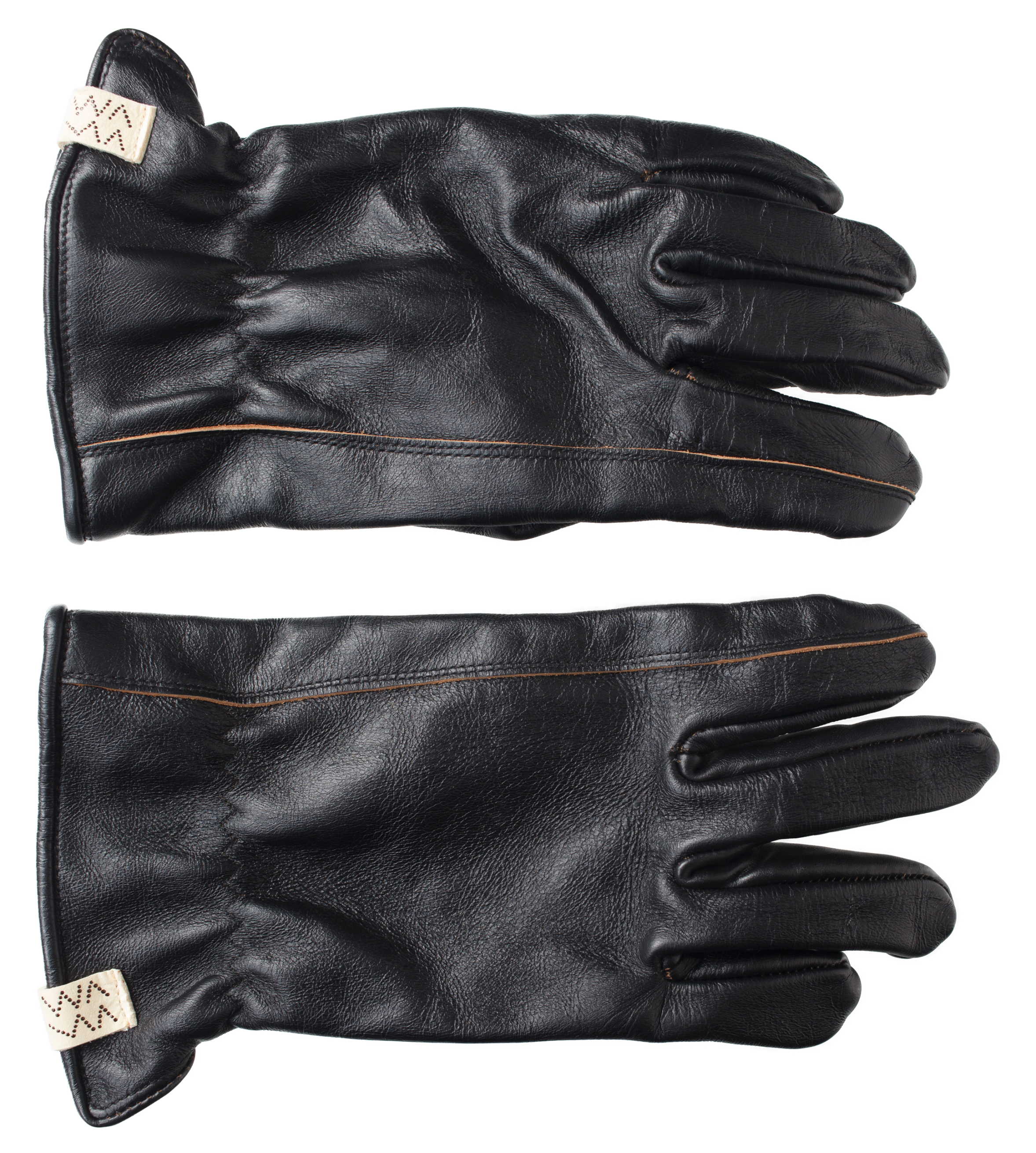 Кожаные перчатки с контрастными швами visvim 0124103003008, размер S/M;M/L - фото 2