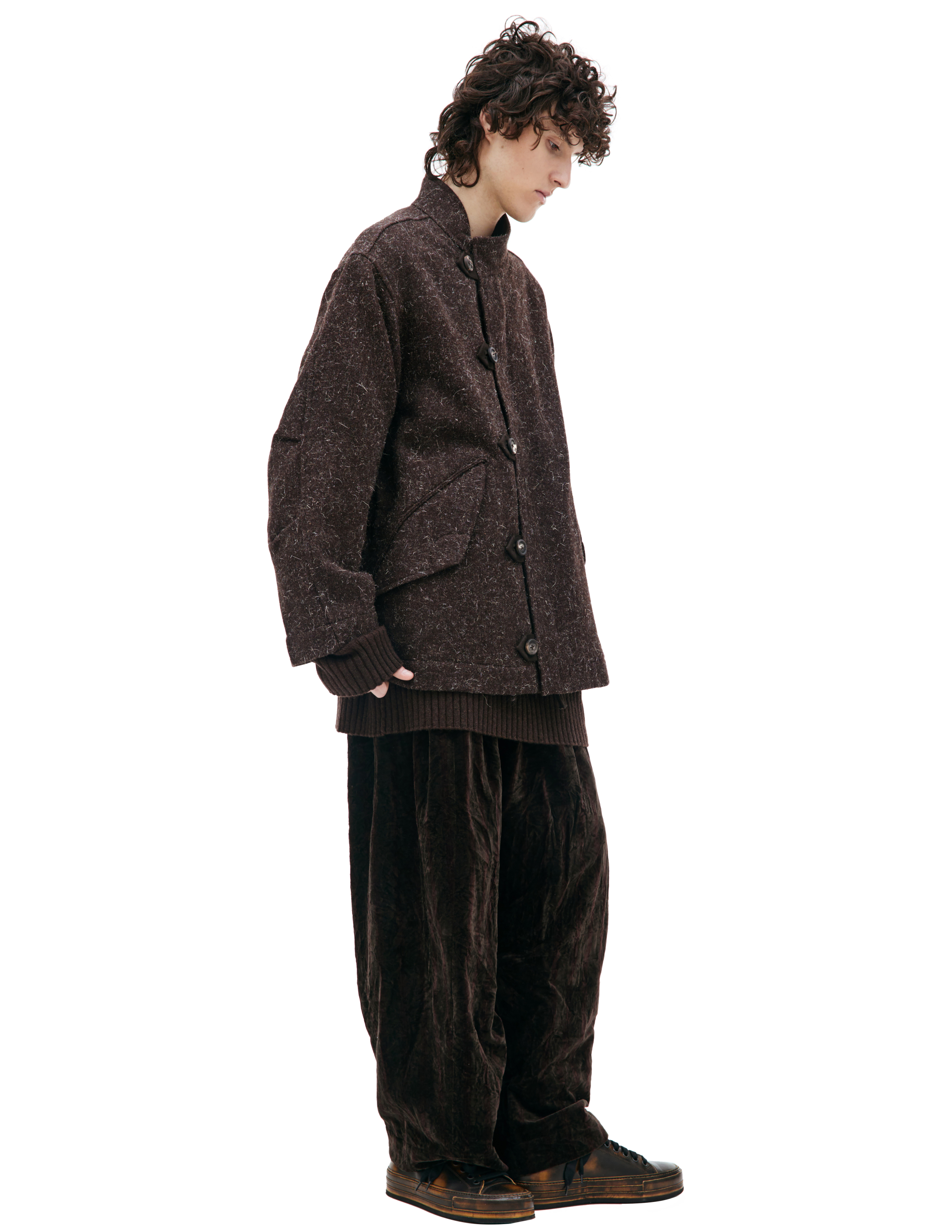 Шерстяной пиджак с воротником-стойкой Ziggy Chen 0M2330905, размер 50;52 - фото 2