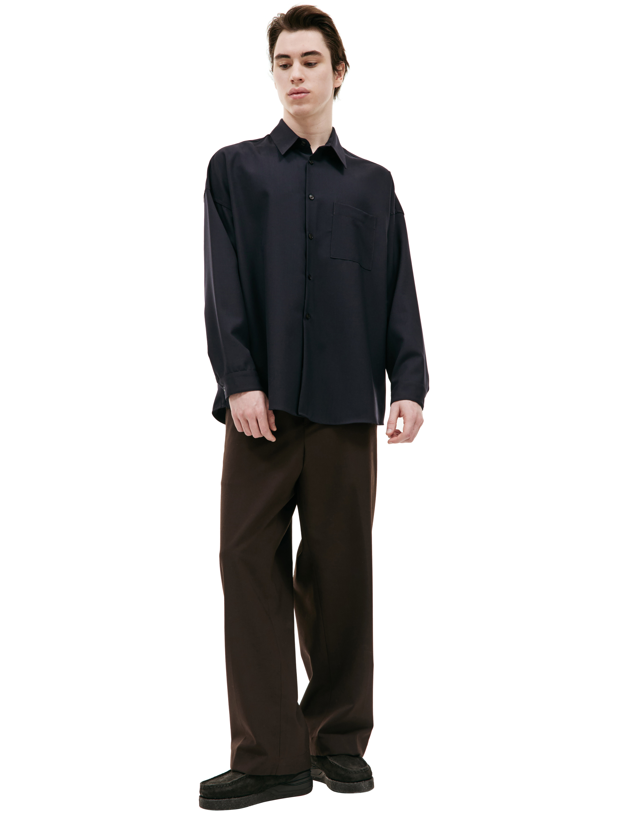 Шерстяная рубашка с накладными карманами Marni CUMU0061A3/TW839/00B99, размер 48;52 CUMU0061A3/TW839/00B99 - фото 1