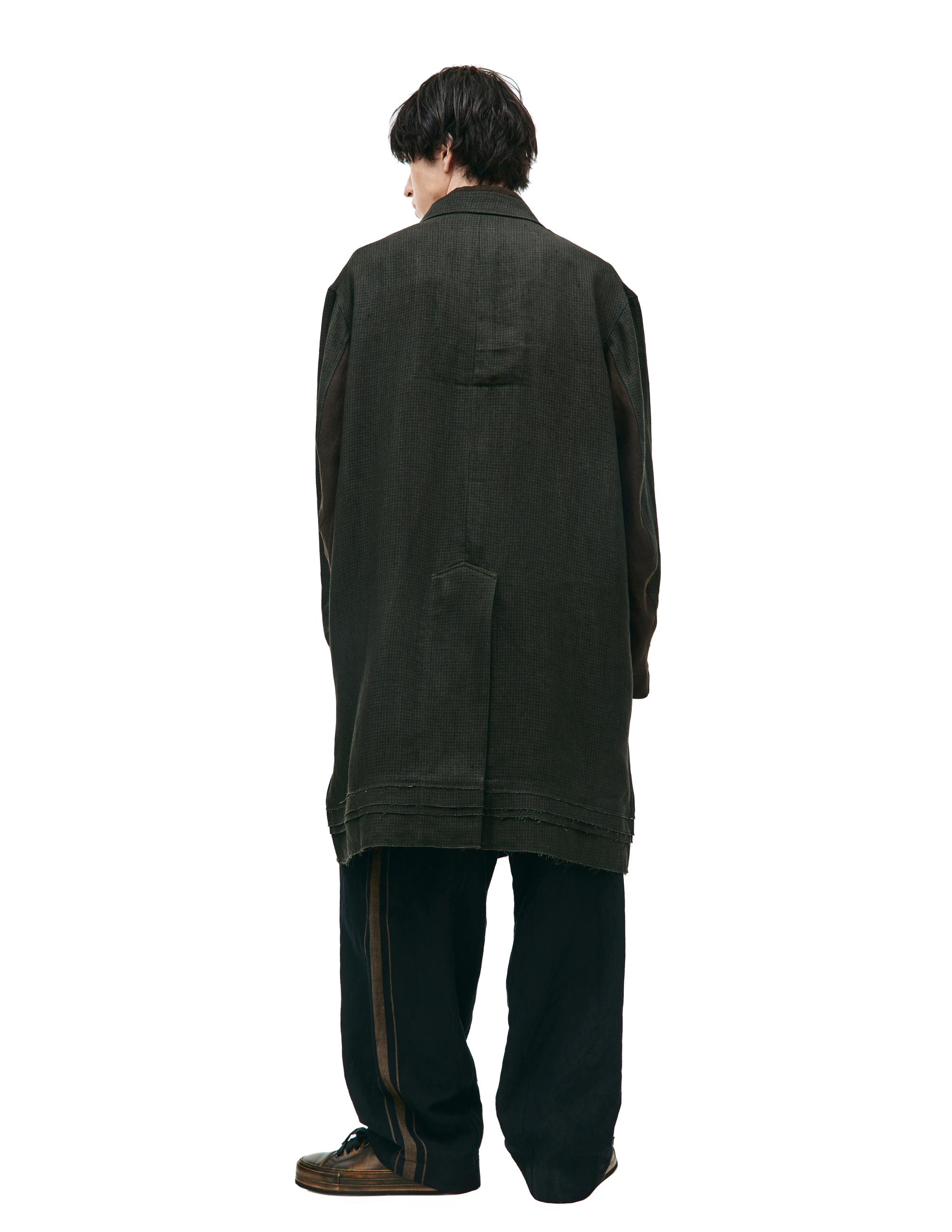 Льняное пальто в клетку Ziggy Chen 0M2311103, размер 48;50;52 - фото 3