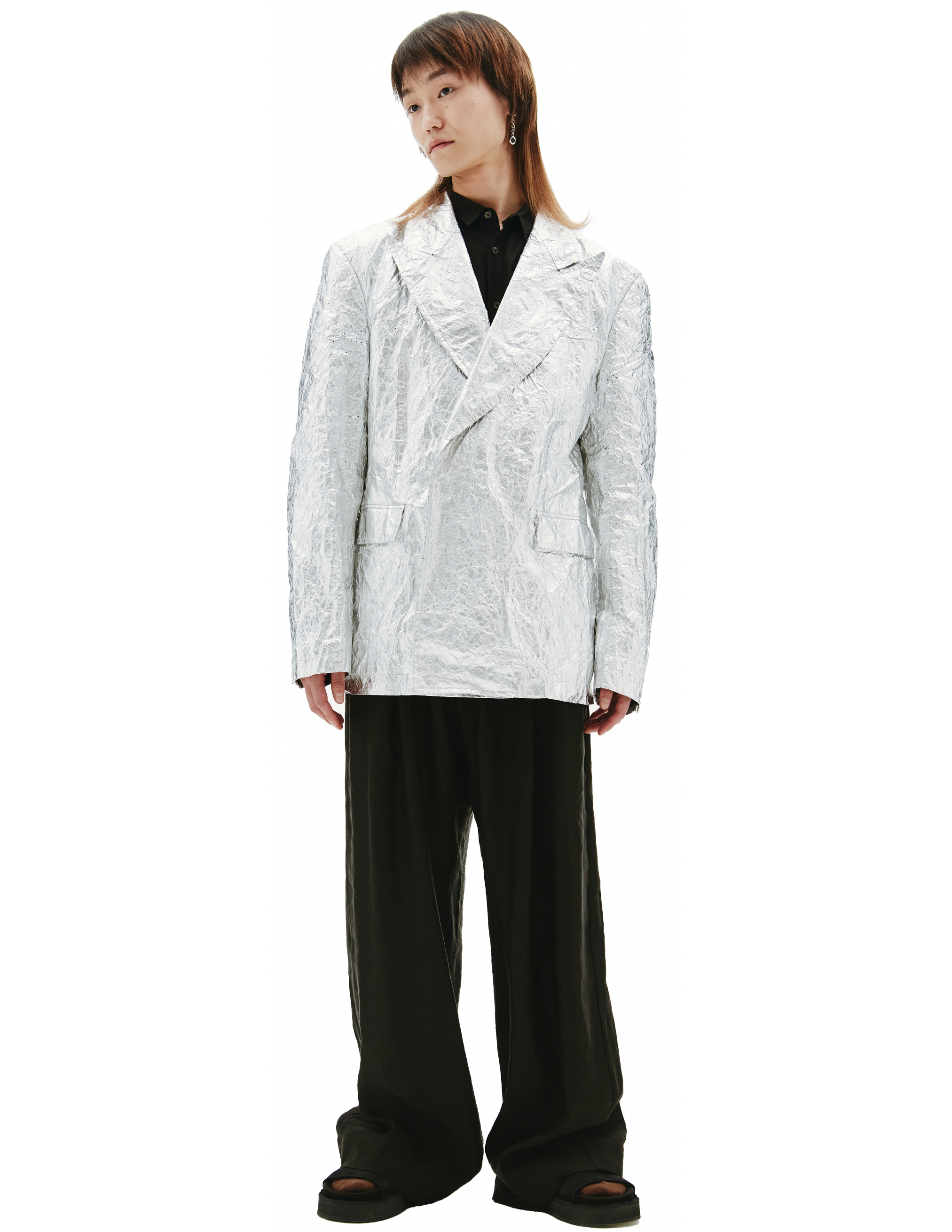 Серебристый пиджак Comme des Garcons Homme plus PG-J029-051-1, размер XL;L - фото 1