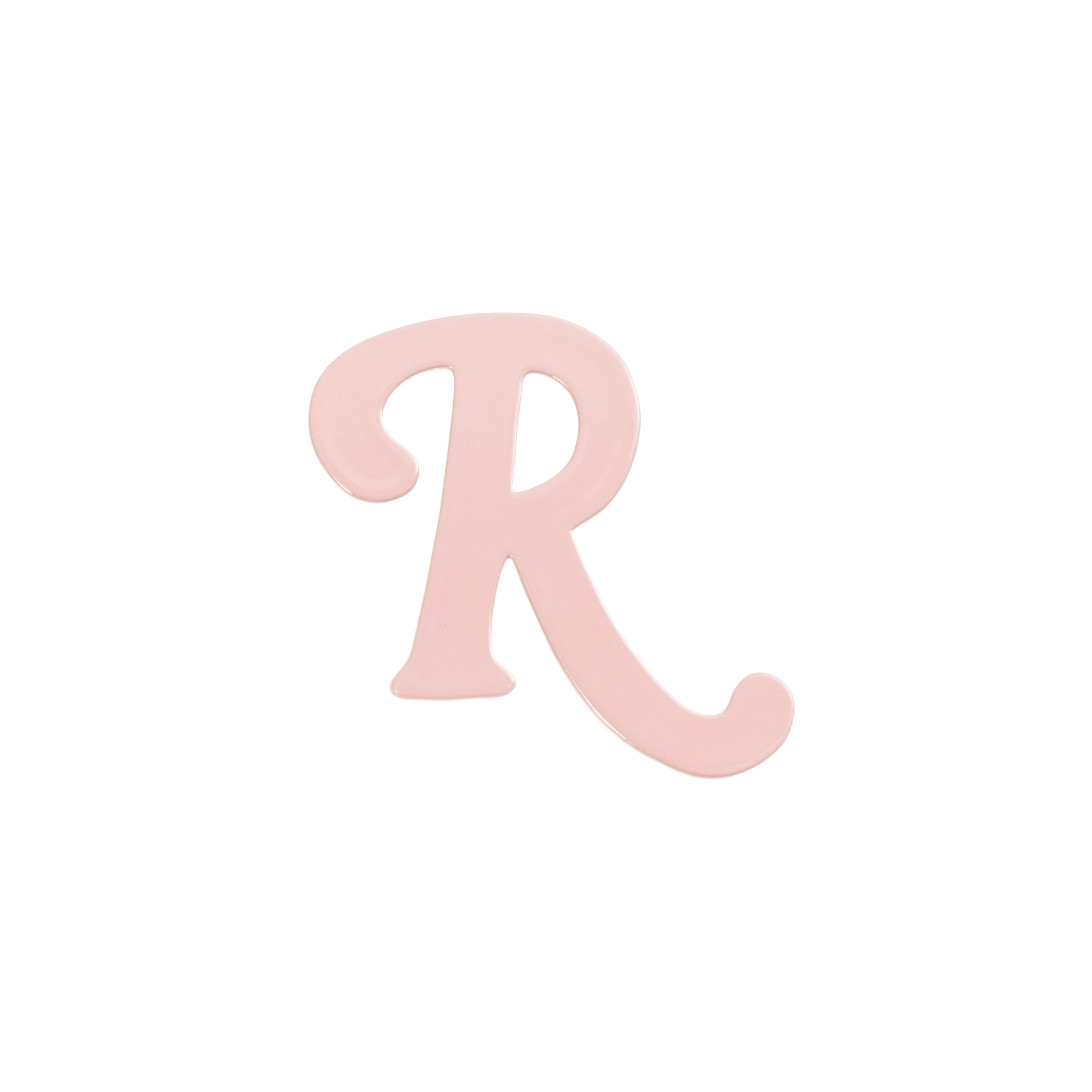 Розовая моносерьга с логотипом R