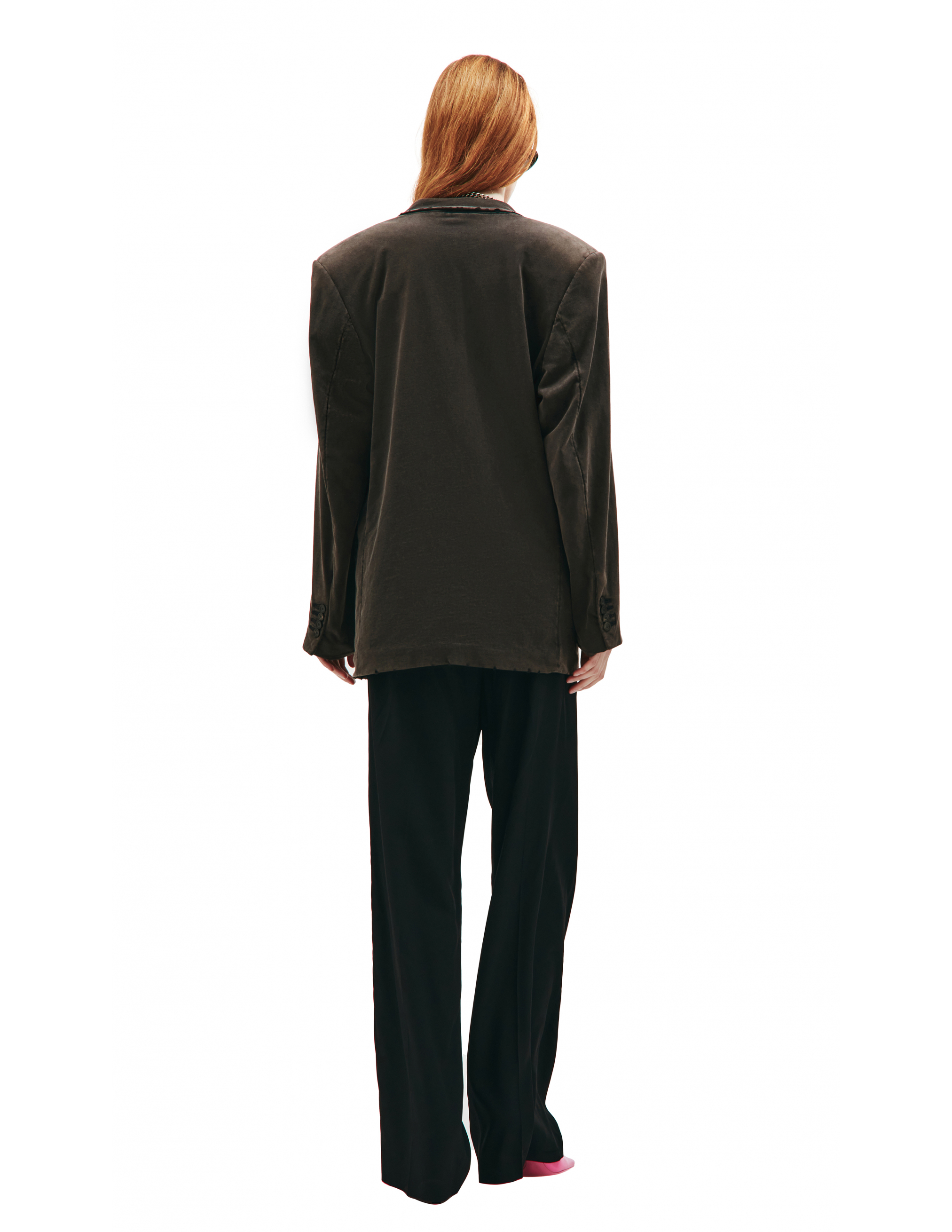 Двубортный пиджак с выстиранным эффектом Balenciaga 662390/TAV04/1000, размер M 662390/TAV04/1000 - фото 4