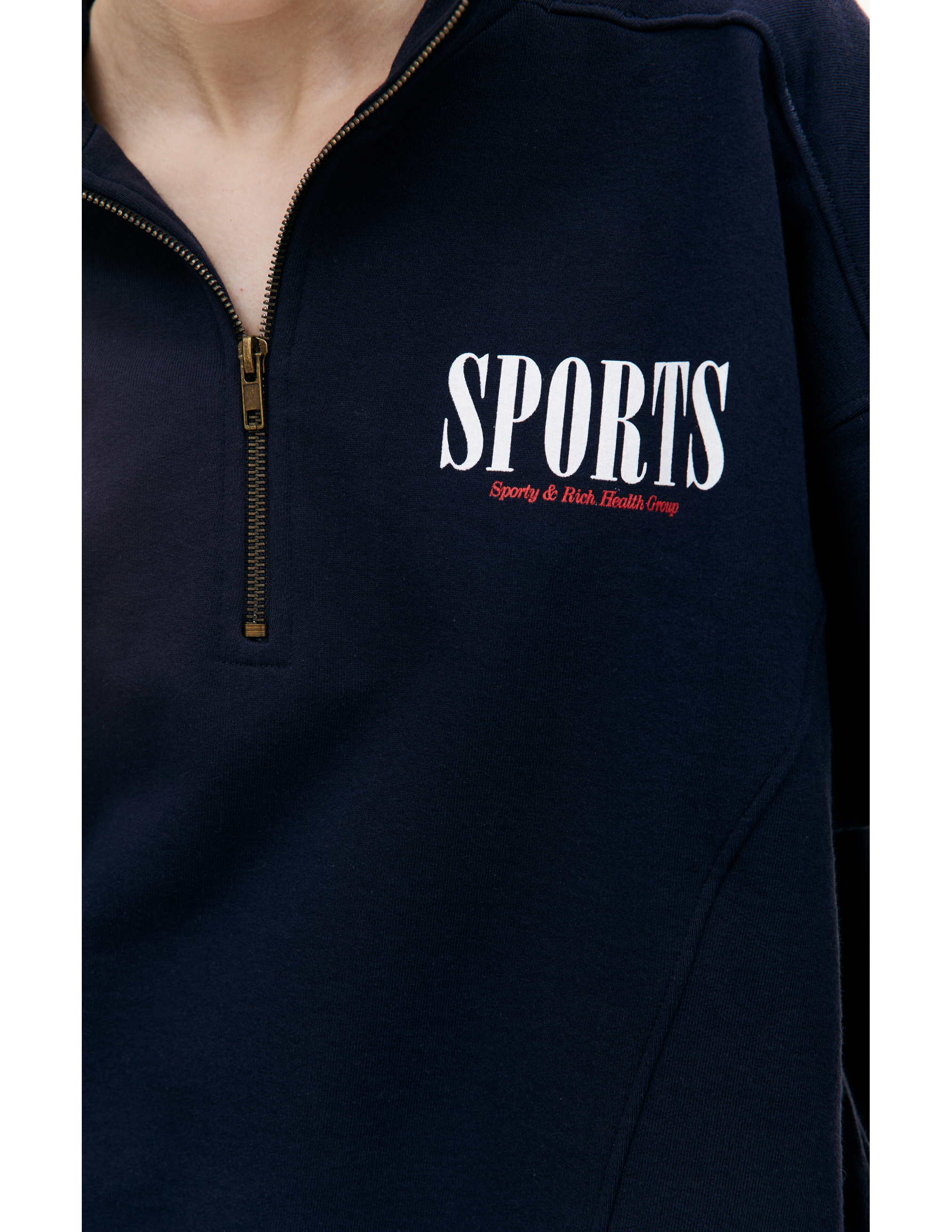 Свитшот на молнии с принтом Sports SPORTY & RICH QZAW233NA, размер S;M;L;XL - фото 5