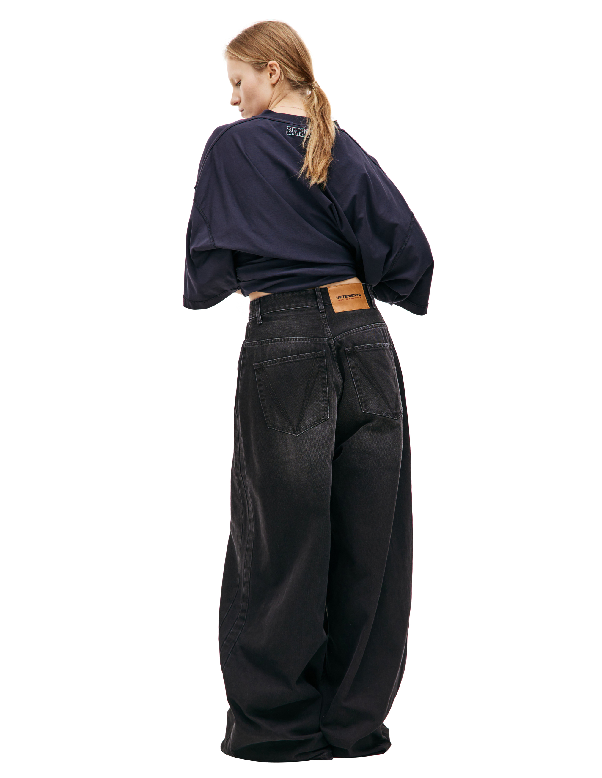 Черные широкие джинсы VETEMENTS UE64PA140B/2802, размер 26;27;28;32;34 UE64PA140B/2802 - фото 3