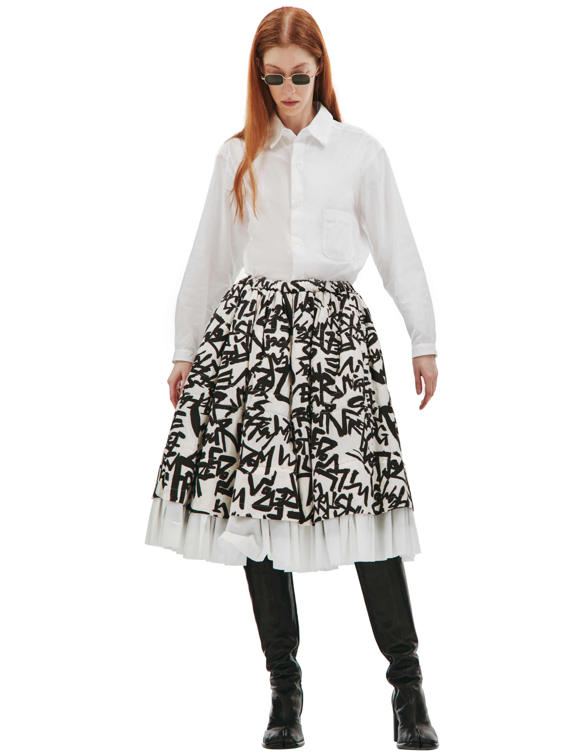 Принтованная юбка с оборками Comme des Garcons CdG GH-S016-051-1, размер 3;2;4 - фото 1