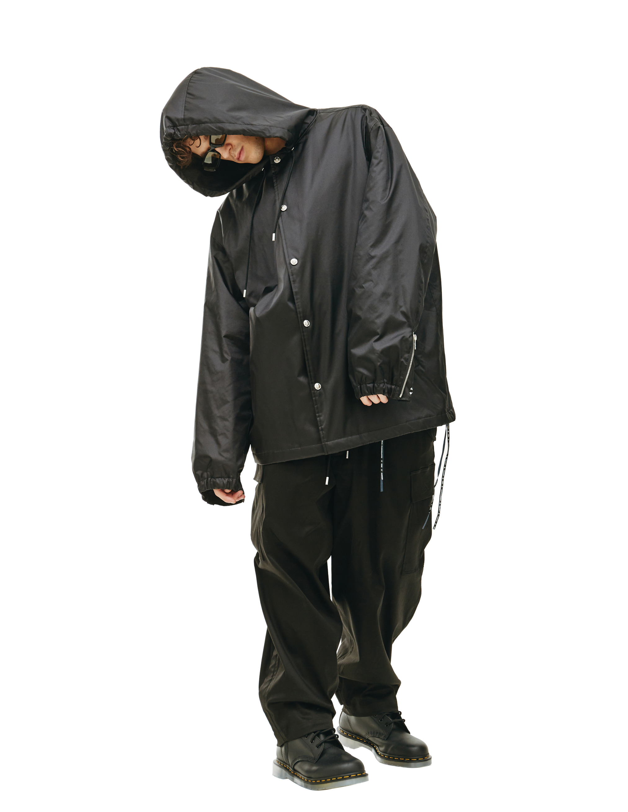 Черная куртка с меховым капюшоном Mastermind WORLD MJ22E09/BL030, размер XL;L MJ22E09/BL030 - фото 4