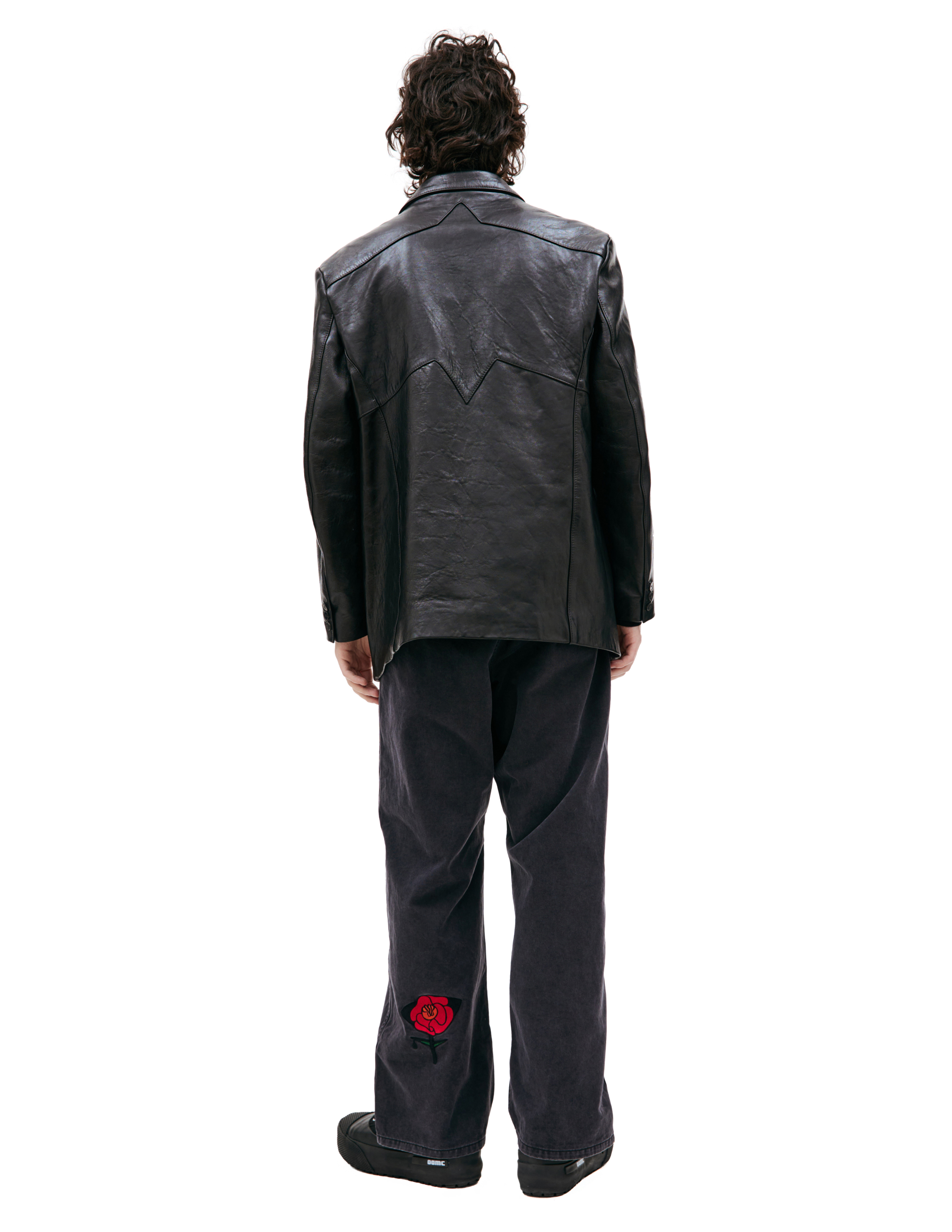 Черный кожаный пиджак Enfants Riches Deprimes 030-405, размер L;XL - фото 4
