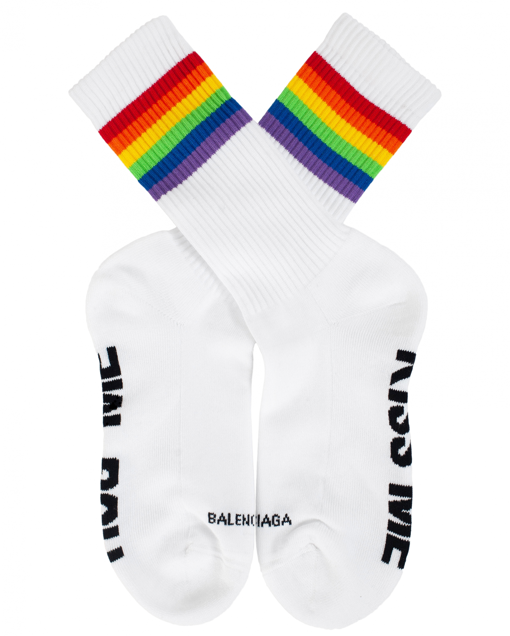 Белые носки Rainbow Balenciaga 656520/472B4/9000, размер XL;L