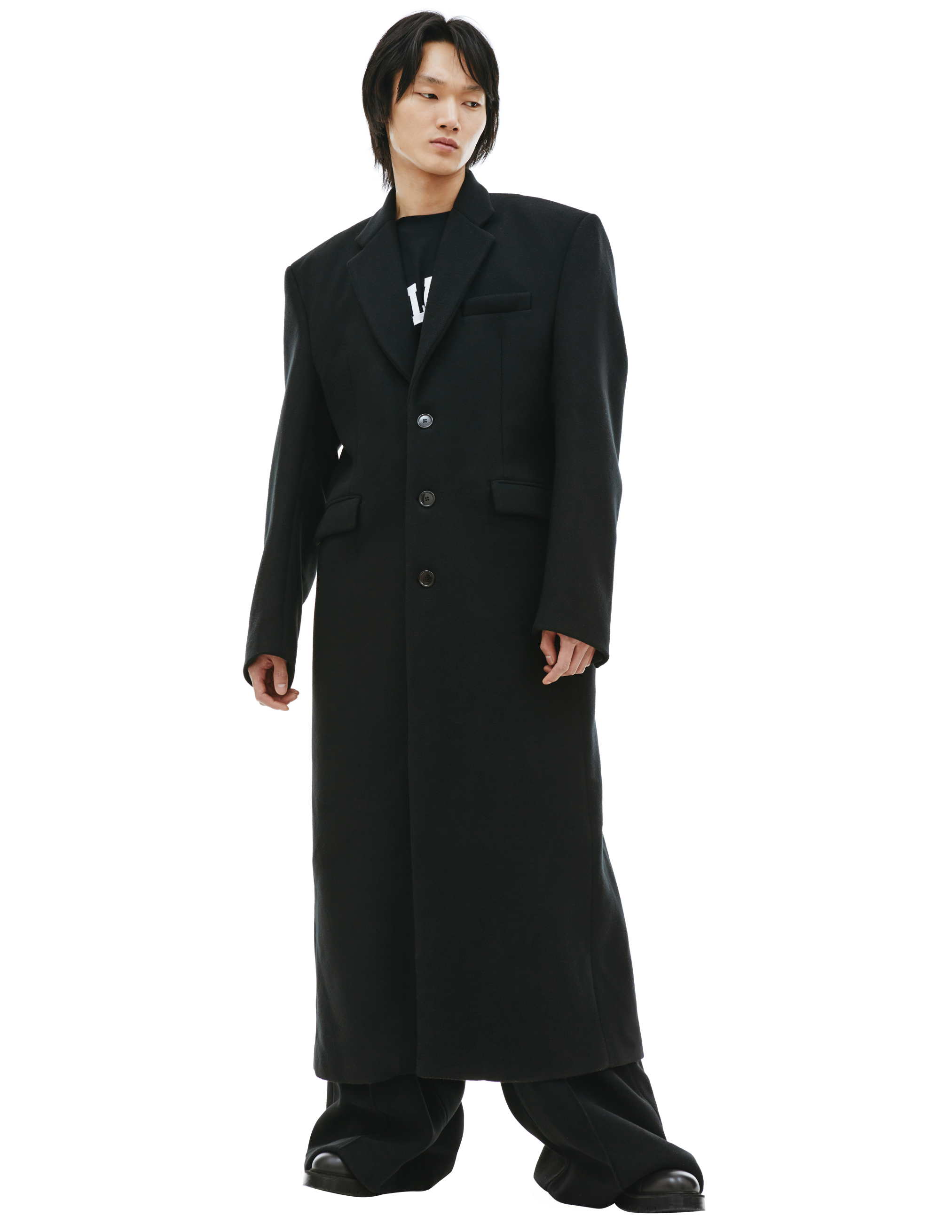 Черное оверсайз пальто VETEMENTS UE63CO160B/1259, размер XL;M UE63CO160B/1259 - фото 3