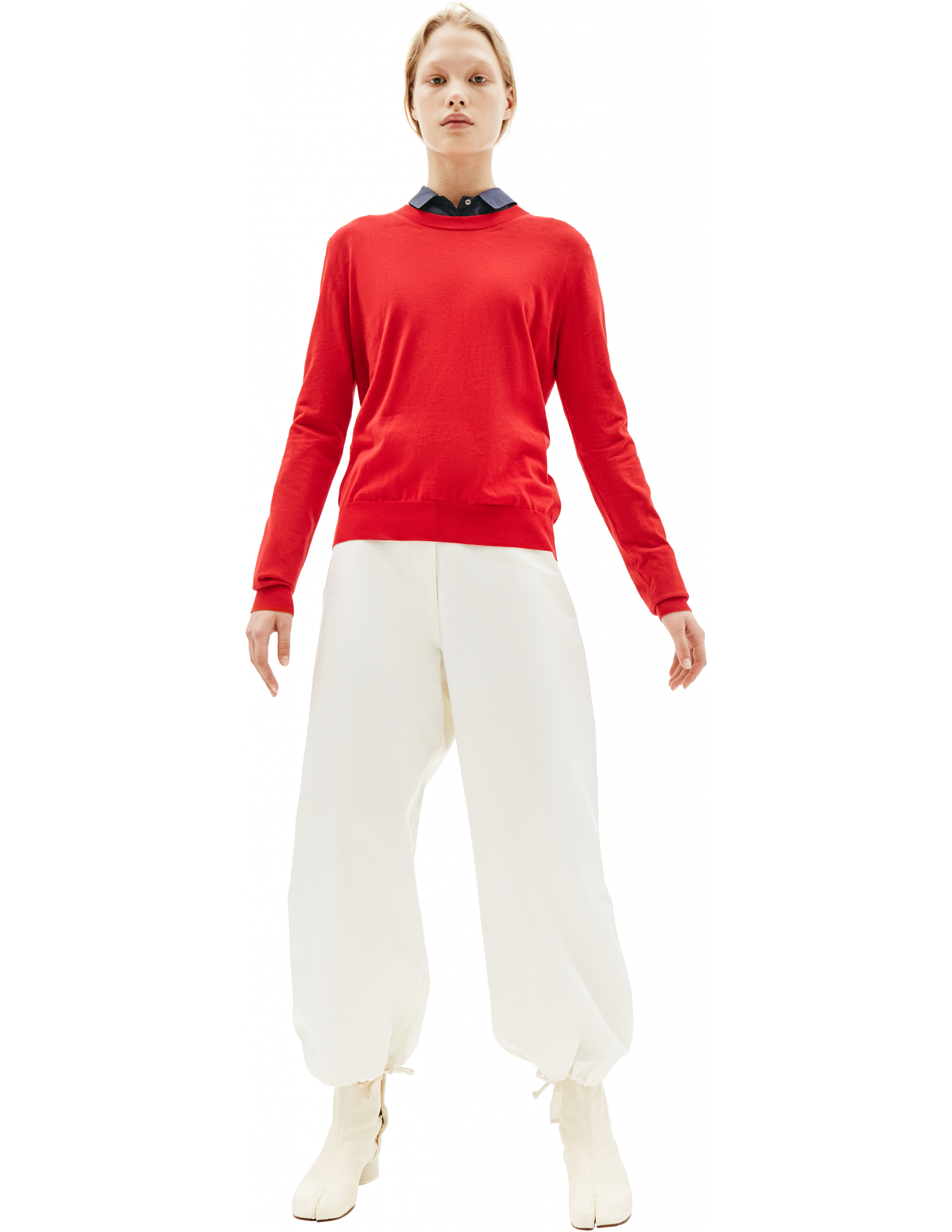 Красный хлопковый свитер - Maison Margiela S29HA0562/S17361/314