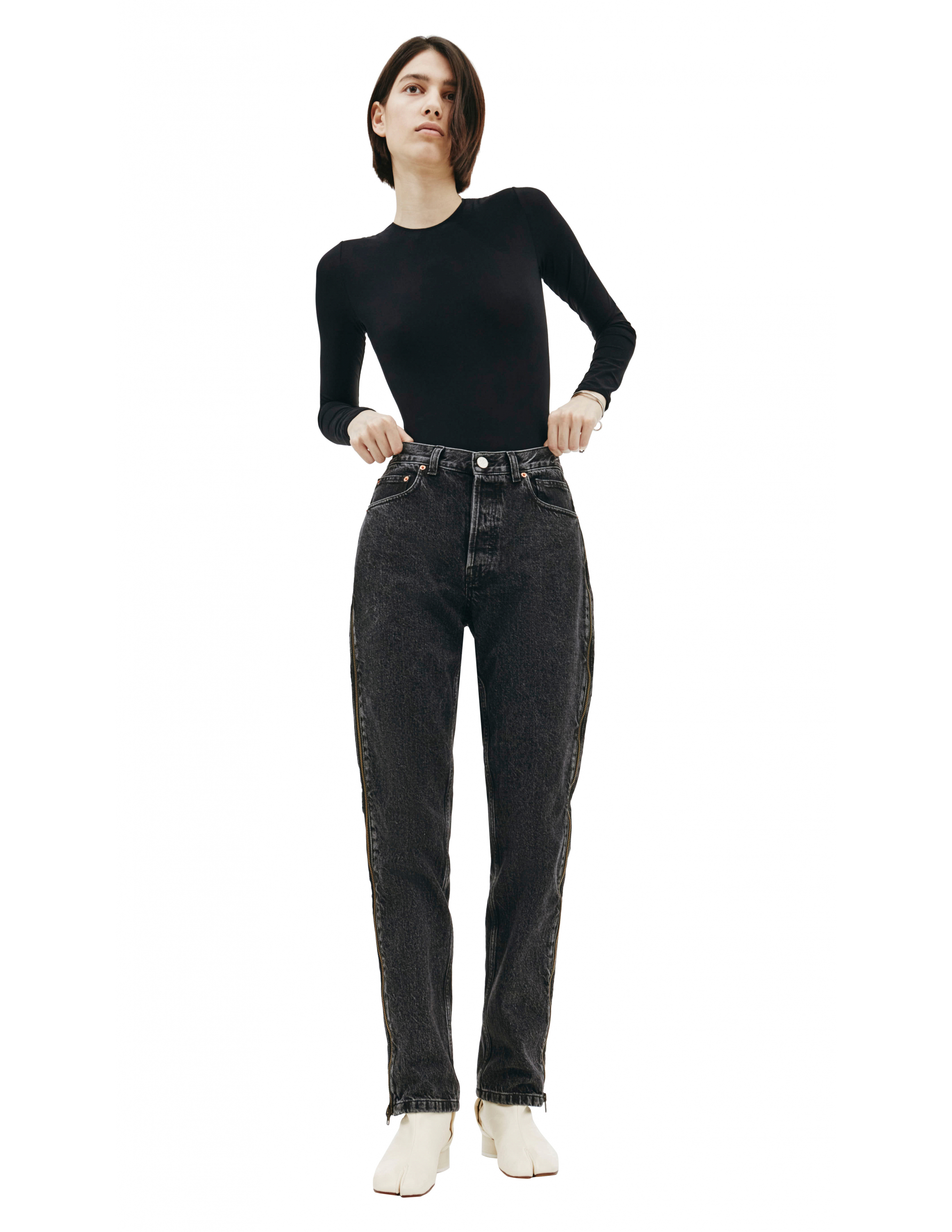 Черные джинсы с молниями по бокам - Vetements SS20PA332/blk Фото 5