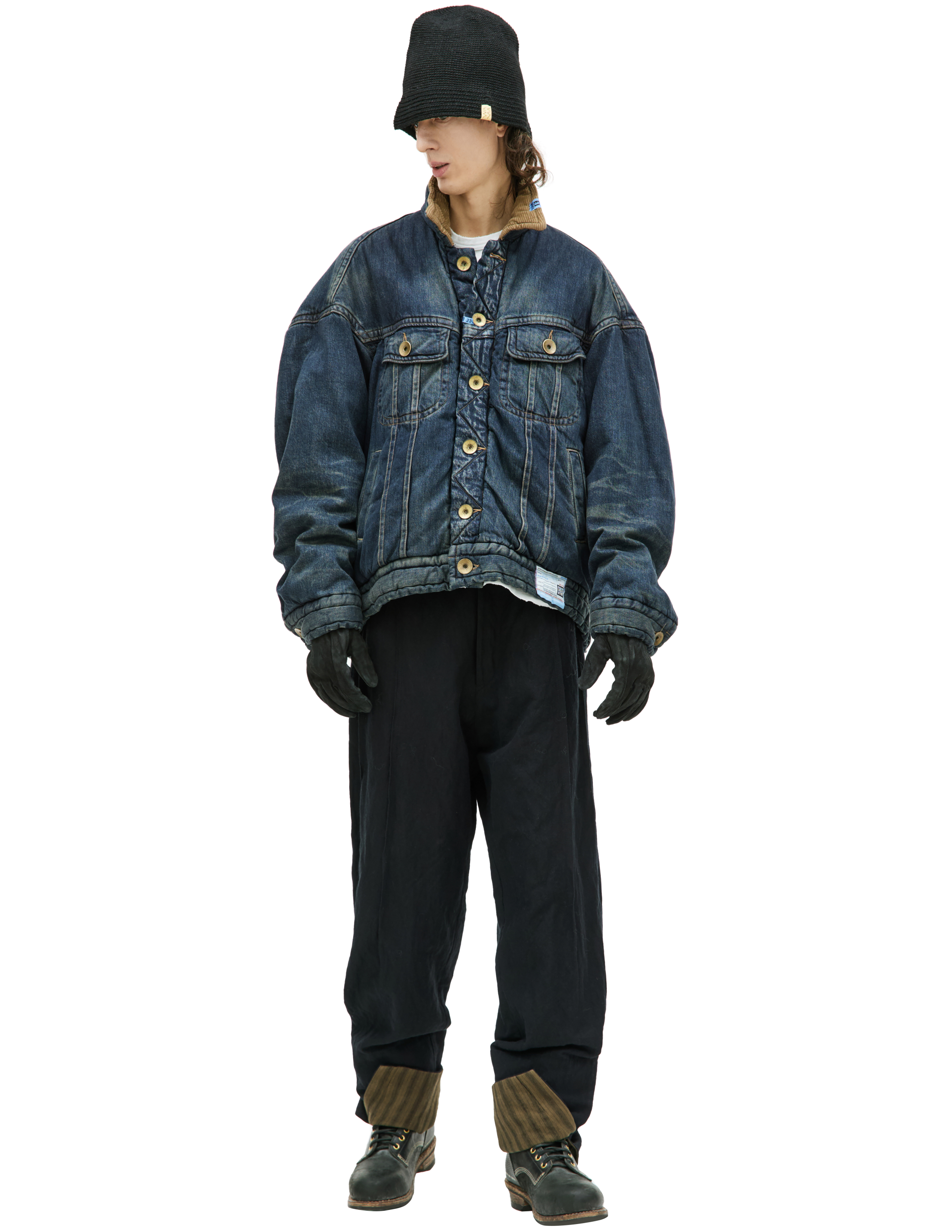 Утепленная джинсовая куртка Maison Mihara Yasuhiro A11BL023, размер 48