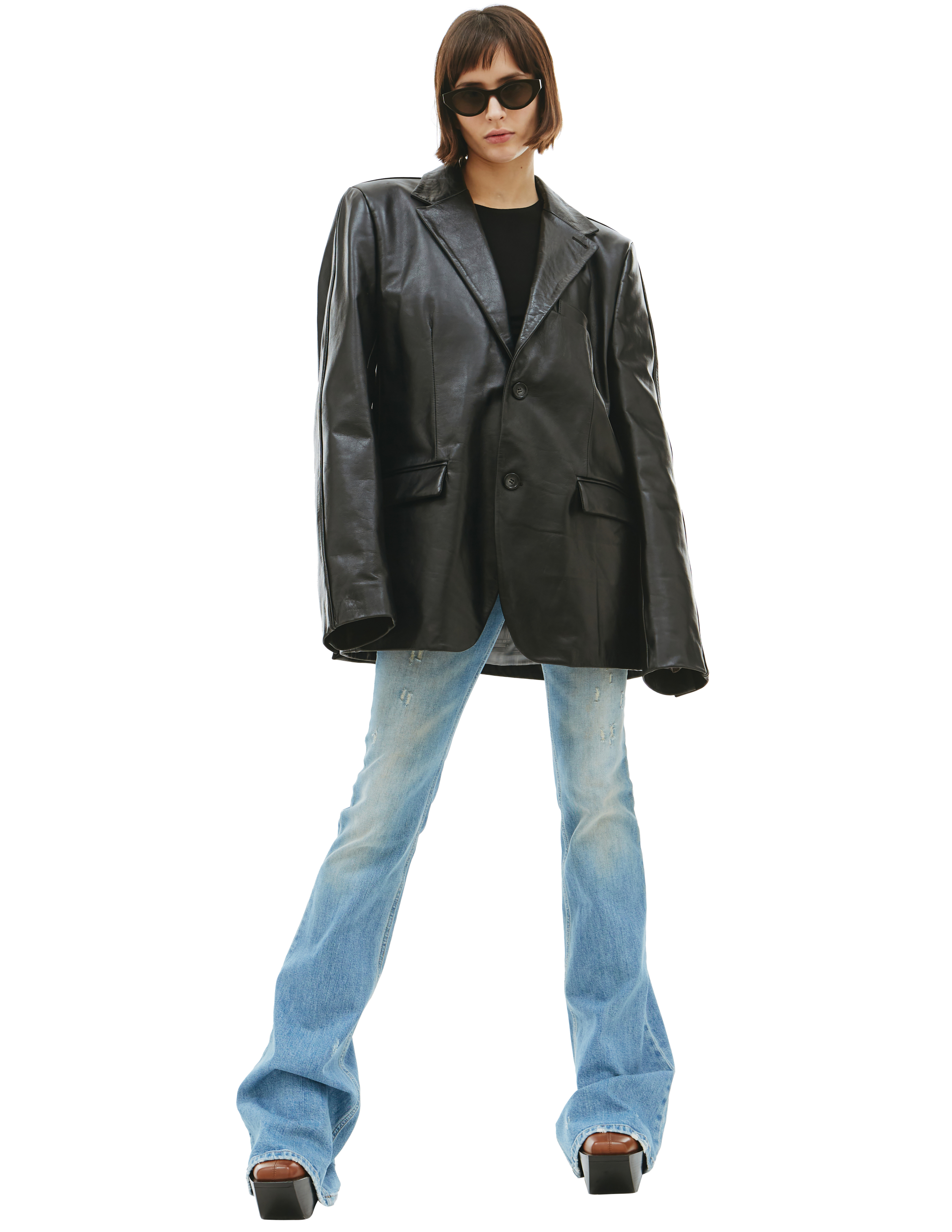 Оверсайз пиджак из кожи VTMNTS VL14JA460B, размер L