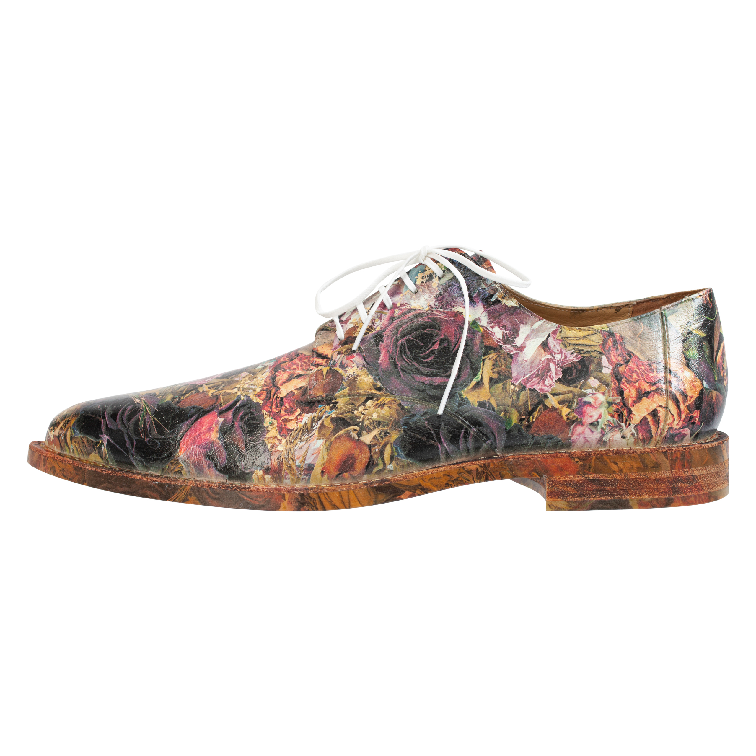 Кожаные туфли с цветочным принтом - Comme des Garcons PI-K103-001-1 Фото 5