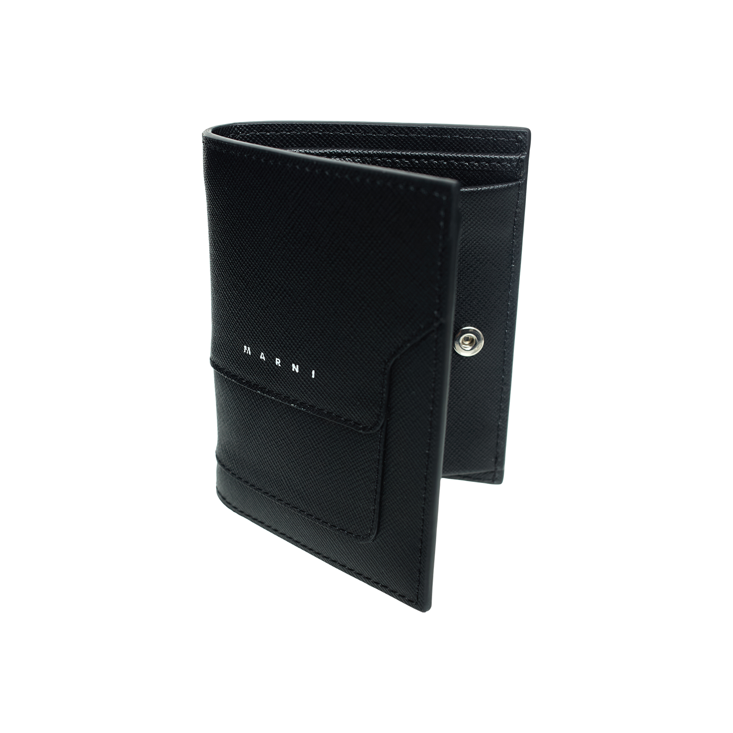 ЧЕрный кошелек из зернистой кожи с логотипом Marni PFMI0046U0/LV520/Z356N, размер One Size PFMI0046U0/LV520/Z356N - фото 3