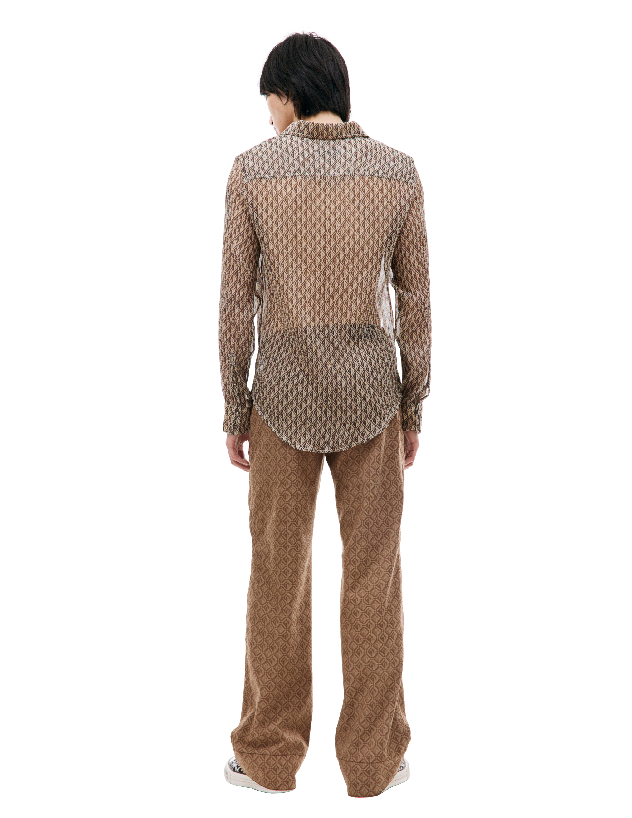 Прозрачная рубашка из шелка MARINE SERRE MSI010/RWOV0002/BG20, размер 48;50;52 MSI010/RWOV0002/BG20 - фото 3