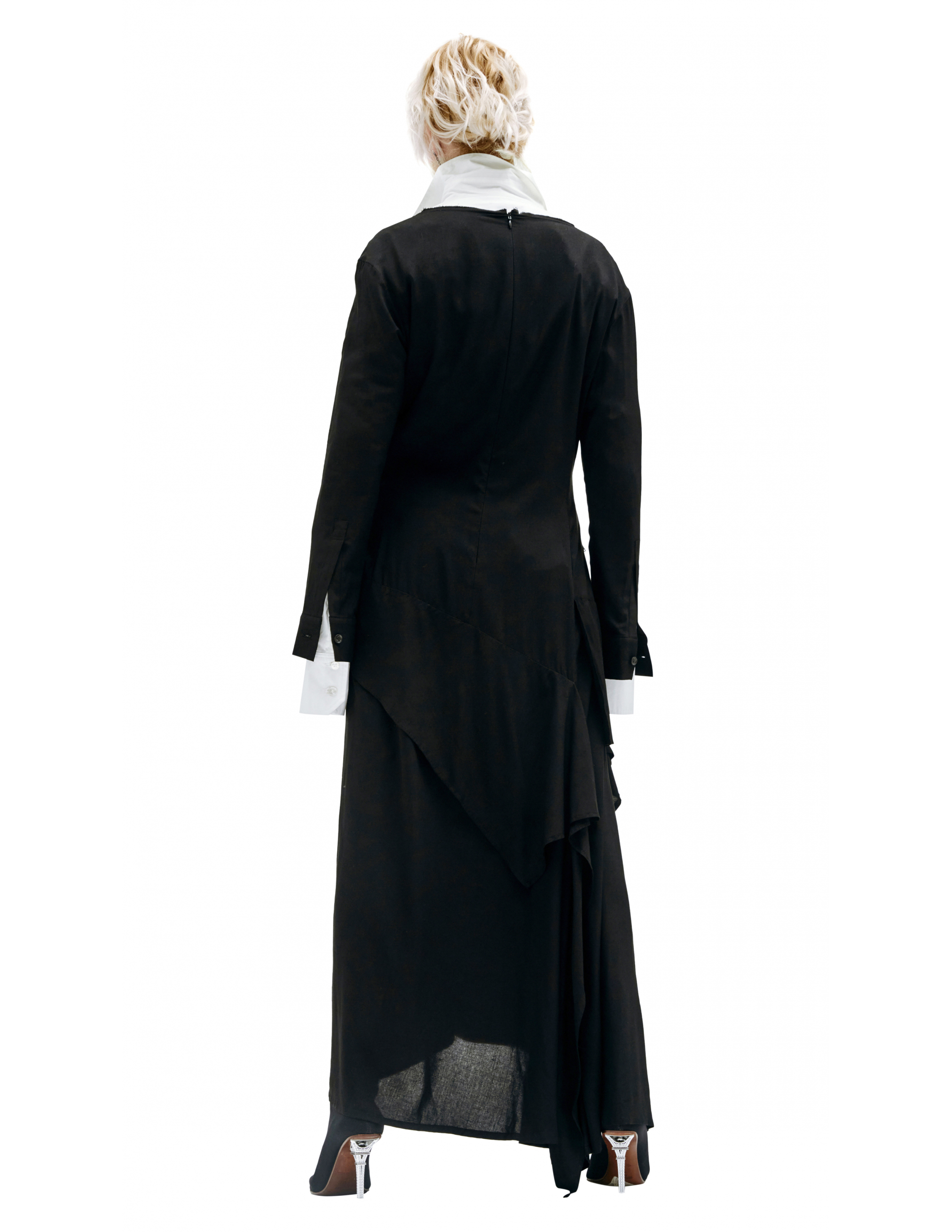 Платье в пол с асимметричным подолом - Yohji Yamamoto NR-D04-201-1 Фото 4