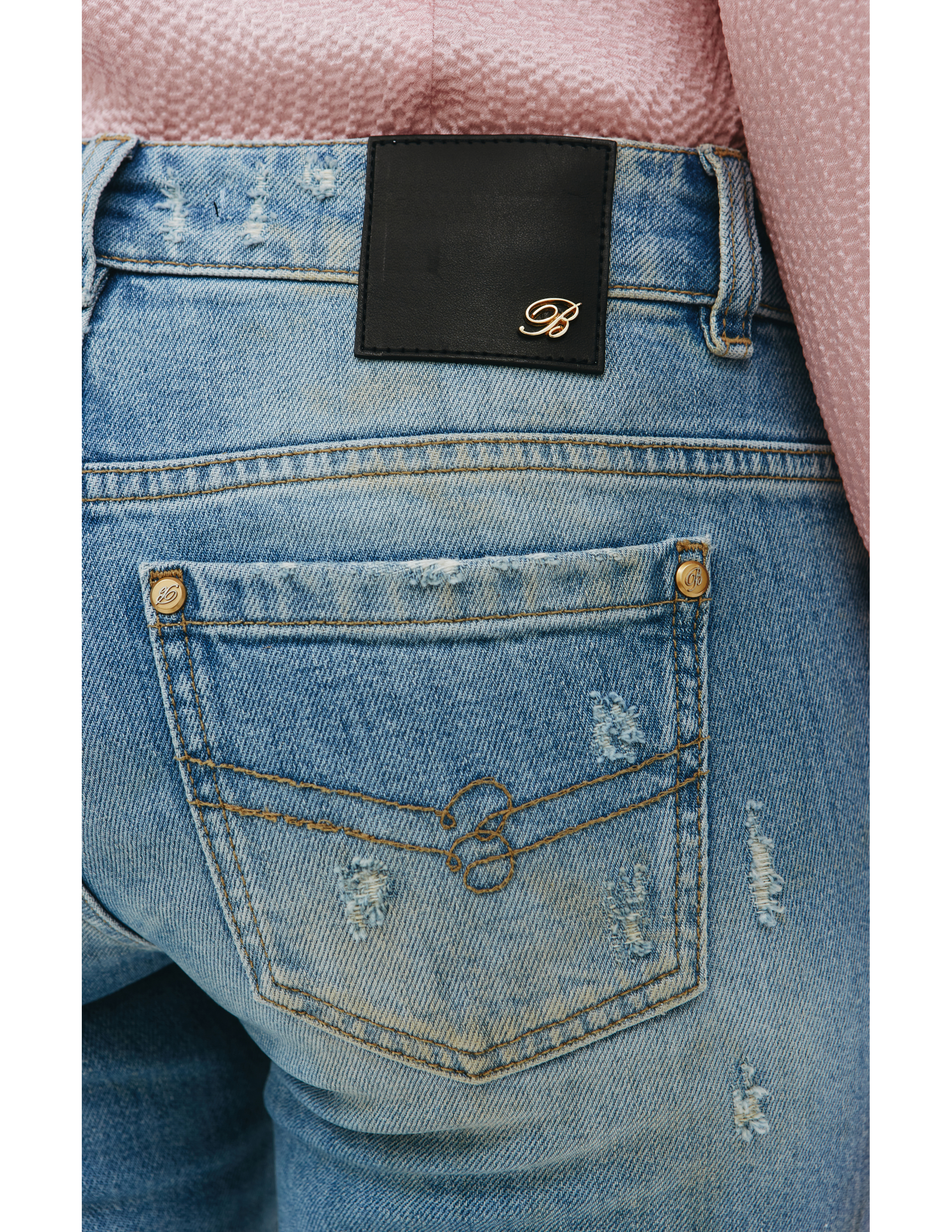 Расклешенные джинсы с потертостями Blumarine 24/2/2J037A/N0944, размер 38 24/2/2J037A/N0944 - фото 5