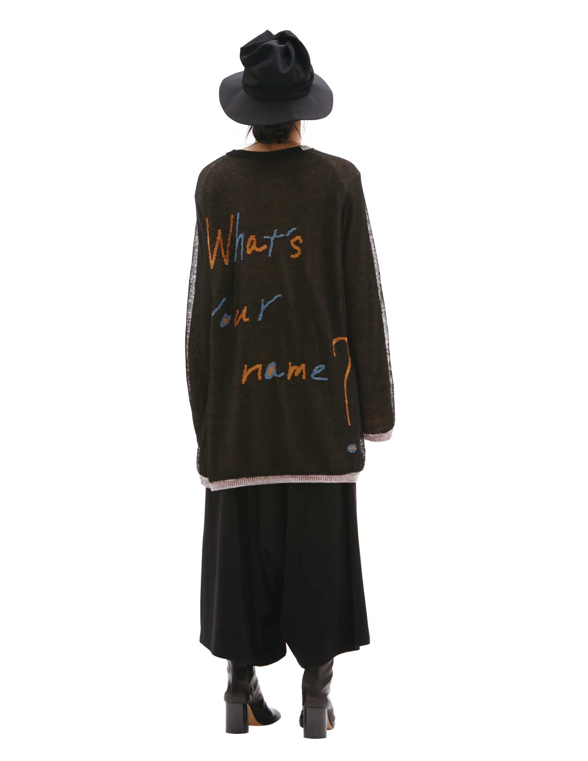Черный свитер Whats your name - Yohji Yamamoto HG-K13-373-1 Фото 4