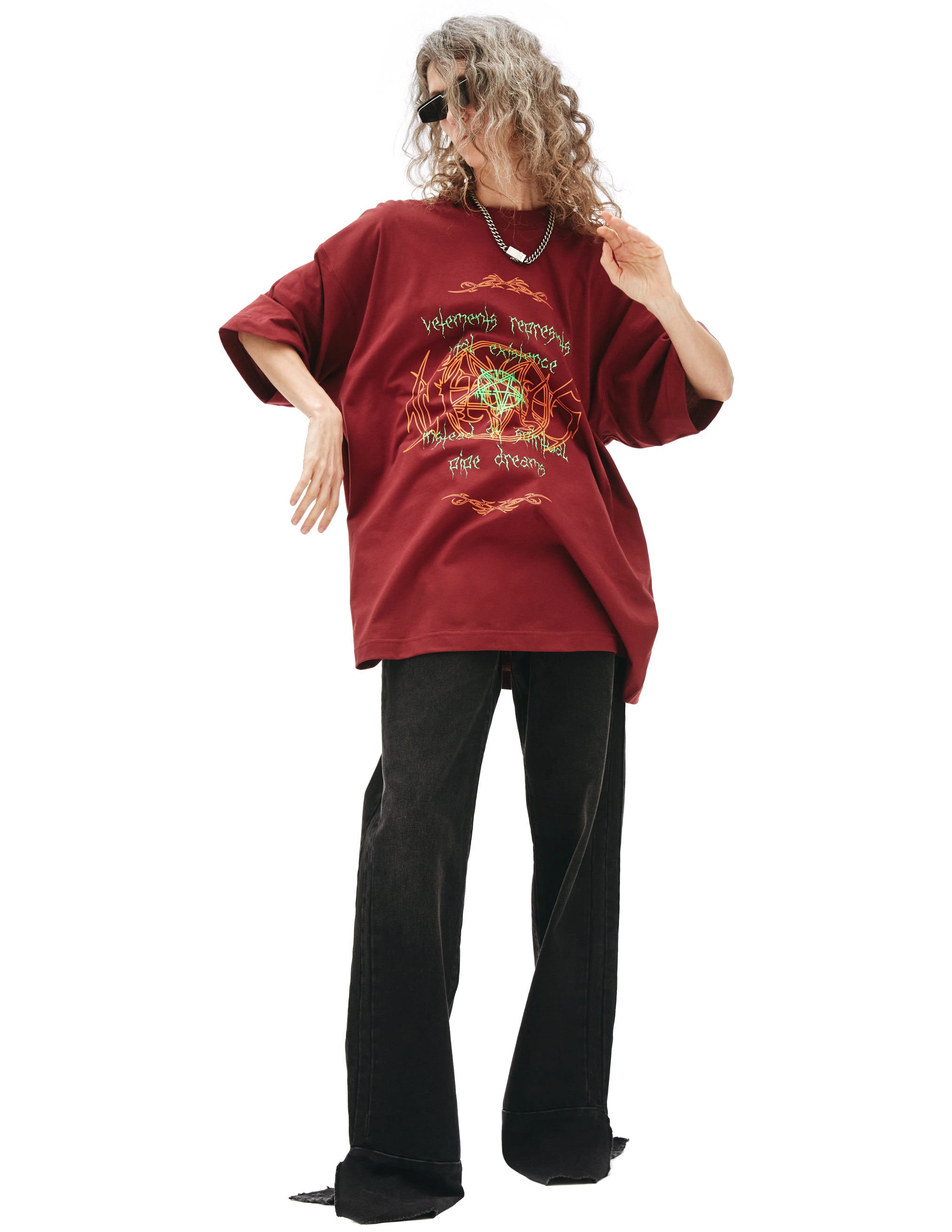 Оверсайз футболка с готическим принтом VETEMENTS UE52TR300R/1611, размер XS;XL;S;M;L UE52TR300R/1611 - фото 1