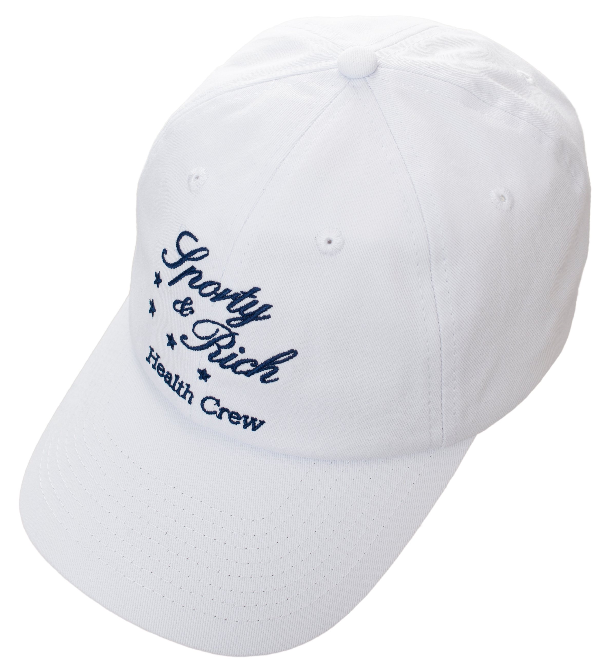 Белая кепка с вышивкой Health Crew SPORTY & RICH AC484WH, размер One Size - фото 1