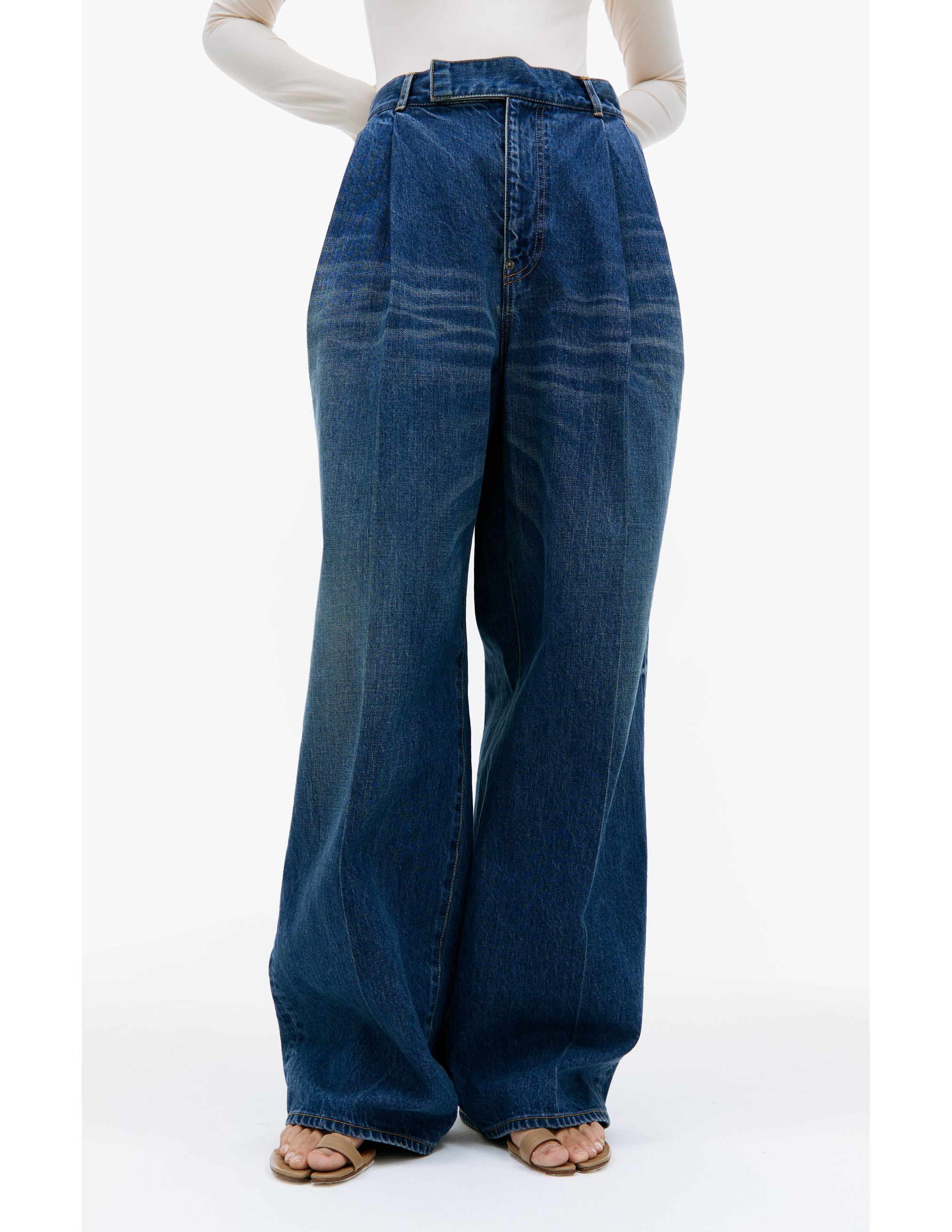 Широкие джинсы с защипами Undercover UC1C1504-2/INDIGO, размер 3 UC1C1504-2/INDIGO - фото 4