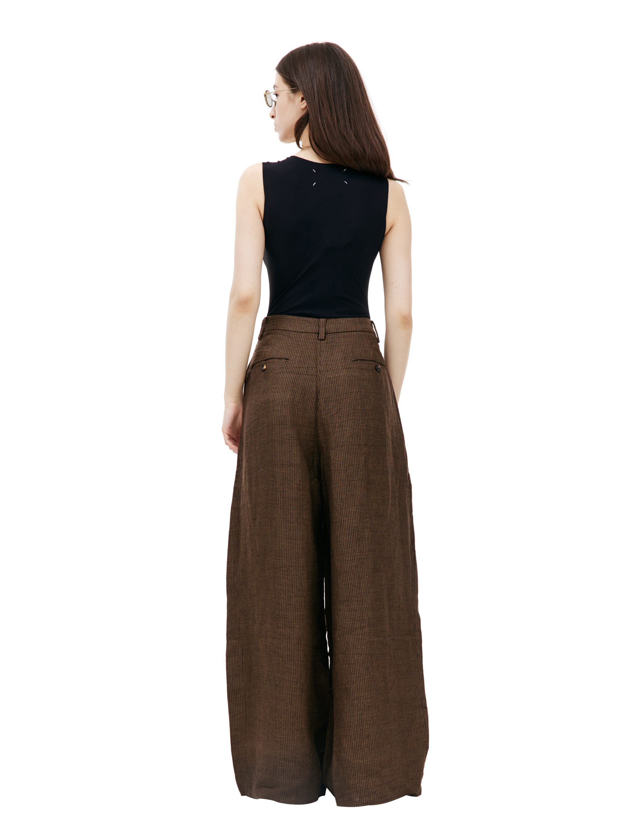 Льняные брюки в полоску Ziggy Chen 0W2410503, размер 38;40 - фото 3
