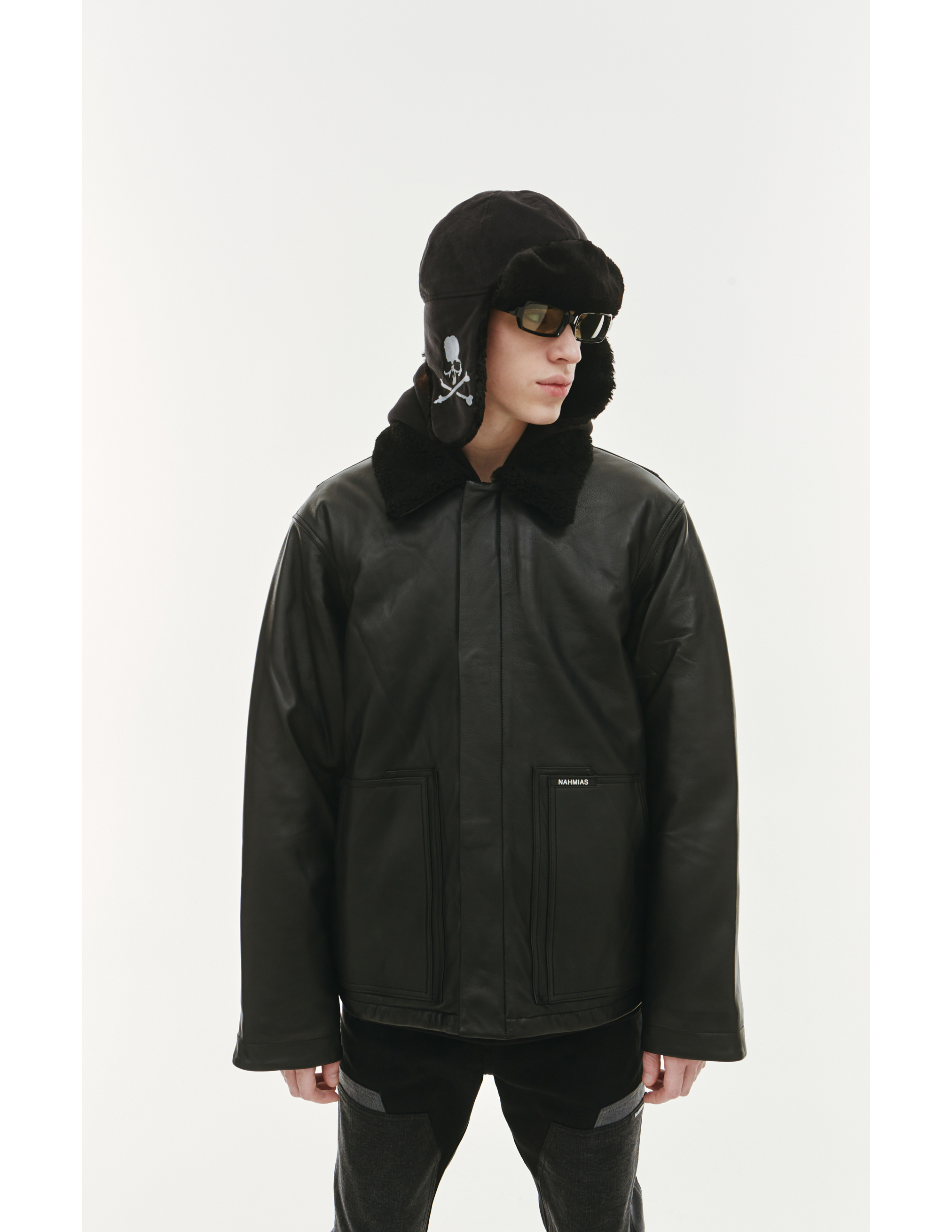 Кожаная куртка с меховым воротником Nahmias AW22-2-7017-F0046-BLACK, размер XL;L - фото 5