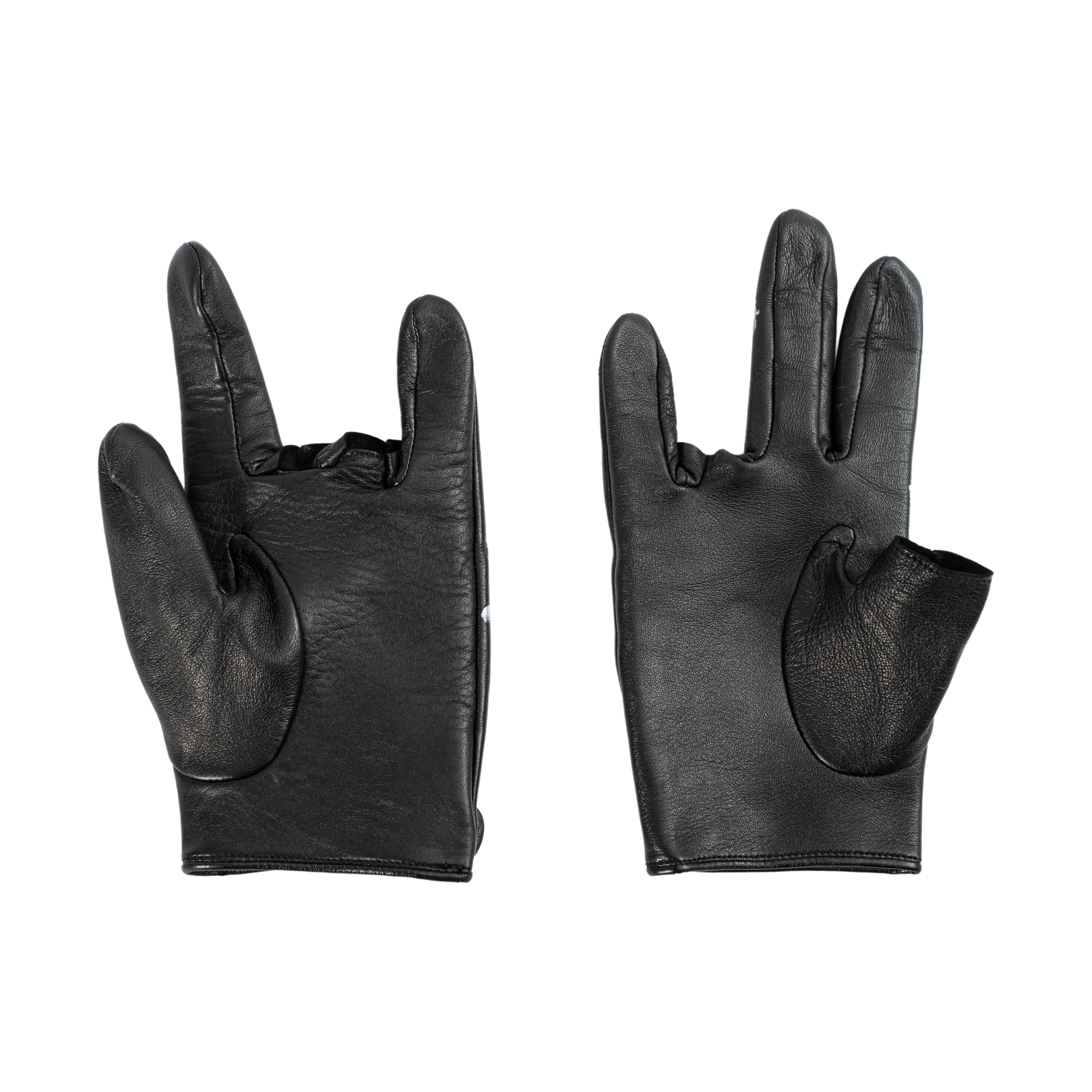Кожаные перчатки с принтом Yohji Yamamoto HX-W04-774-1, размер 3 - фото 5