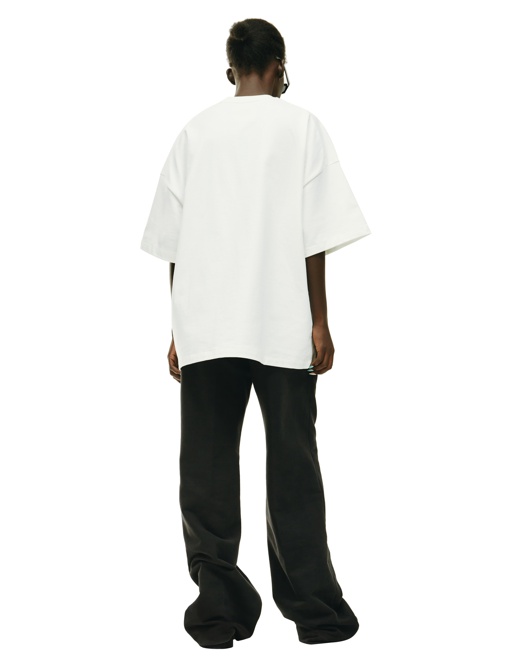 Белая оверсайз футболка с нашивкой Овен Jil Sander J21GC0018/J45092/121, размер XL;L J21GC0018/J45092/121 - фото 3