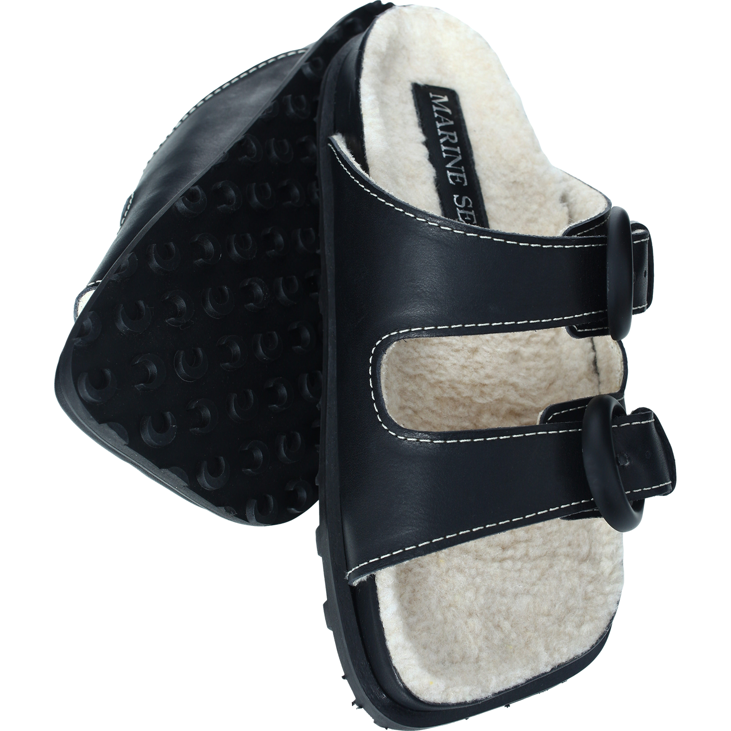 Кожаные сандалии с квадратным мысом MARINE SERRE MFW017/CLEA0001/BK99, размер 39;40;41;42;43;44;45