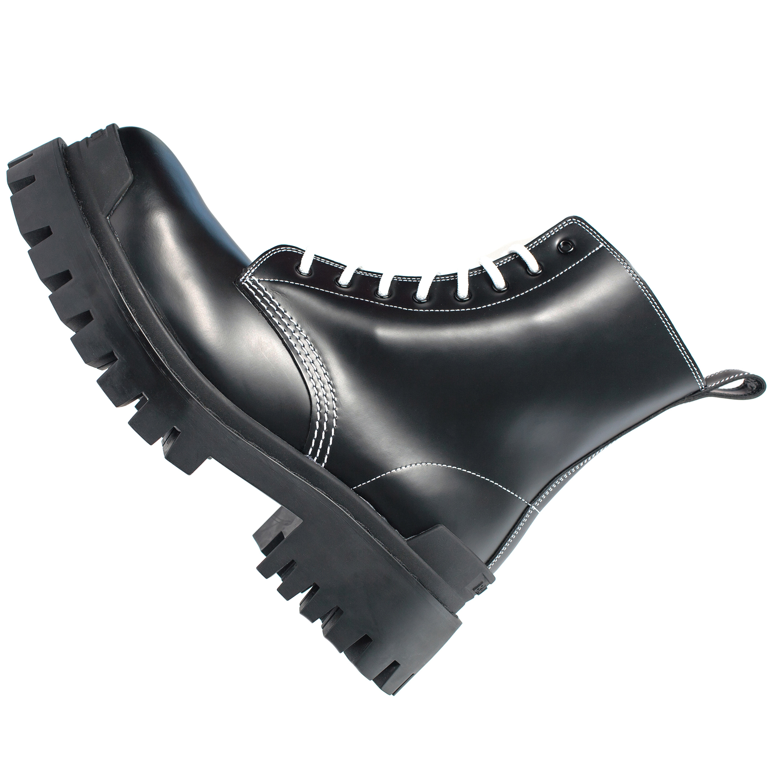Кожаные ботинки Strike с белыми шнурками Balenciaga 590974/WA964/1070, размер 41 590974/WA964/1070 - фото 2