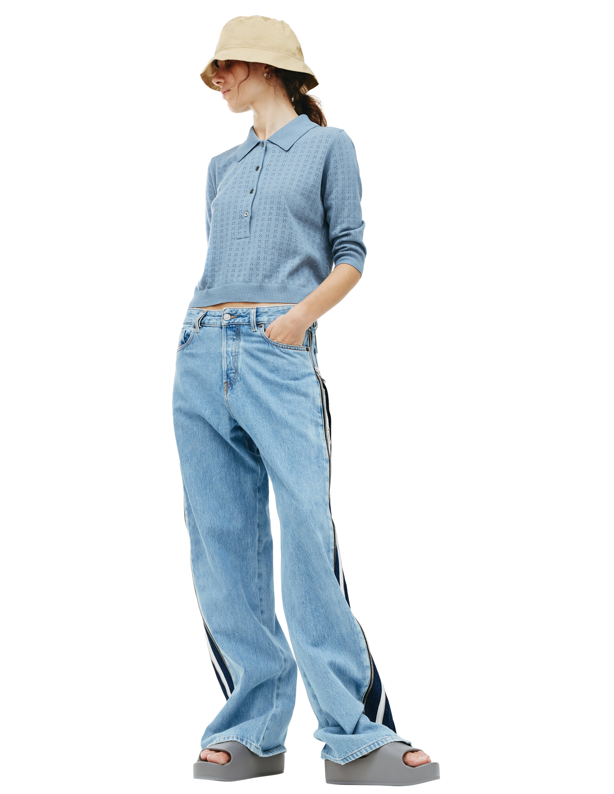 Широкие джинсы с молниями Diesel A0554709D1701, размер 33;32;30