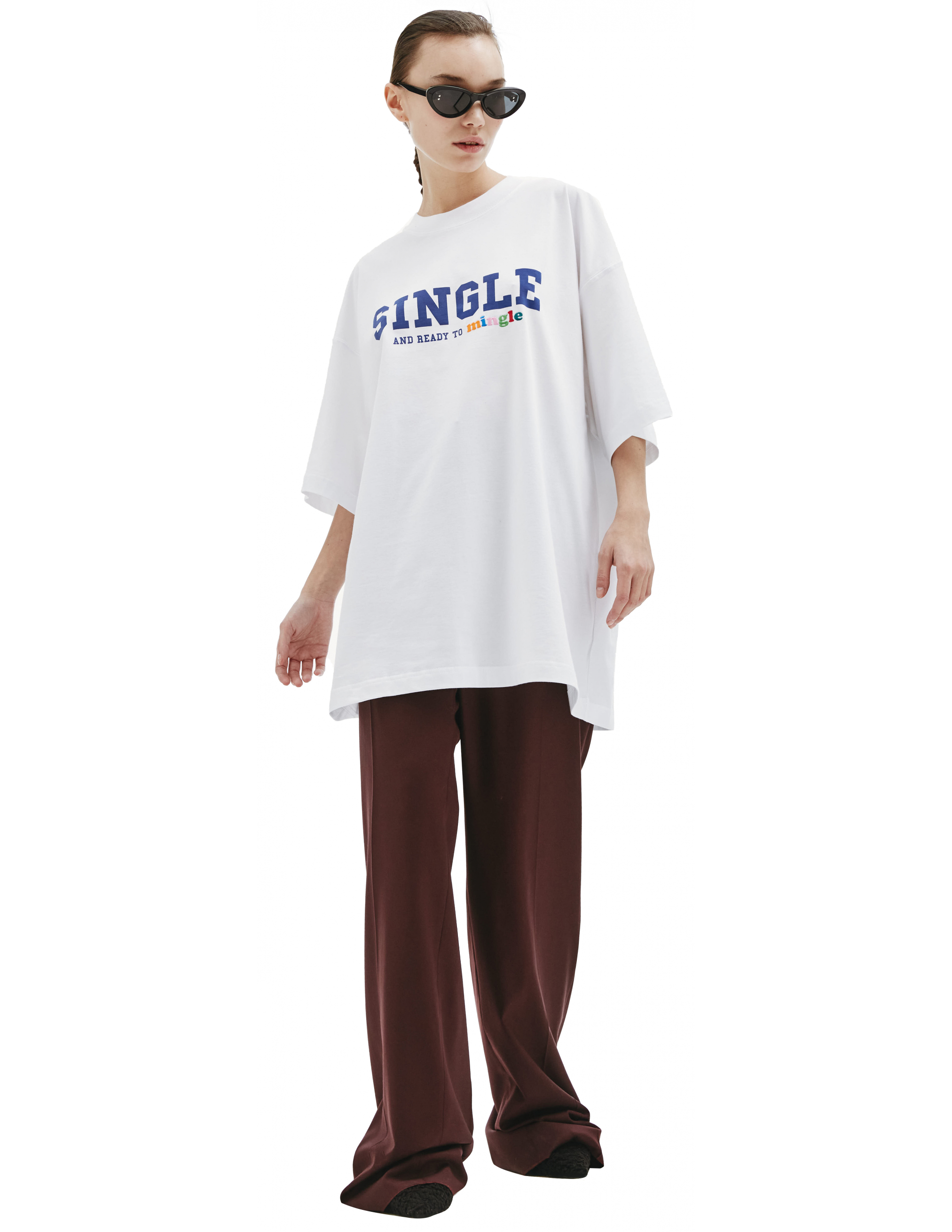 Оверсайз футболка с принтом Single VETEMENTS UE52TR190W/1611, размер XS;XL;S;M;L UE52TR190W/1611 - фото 1