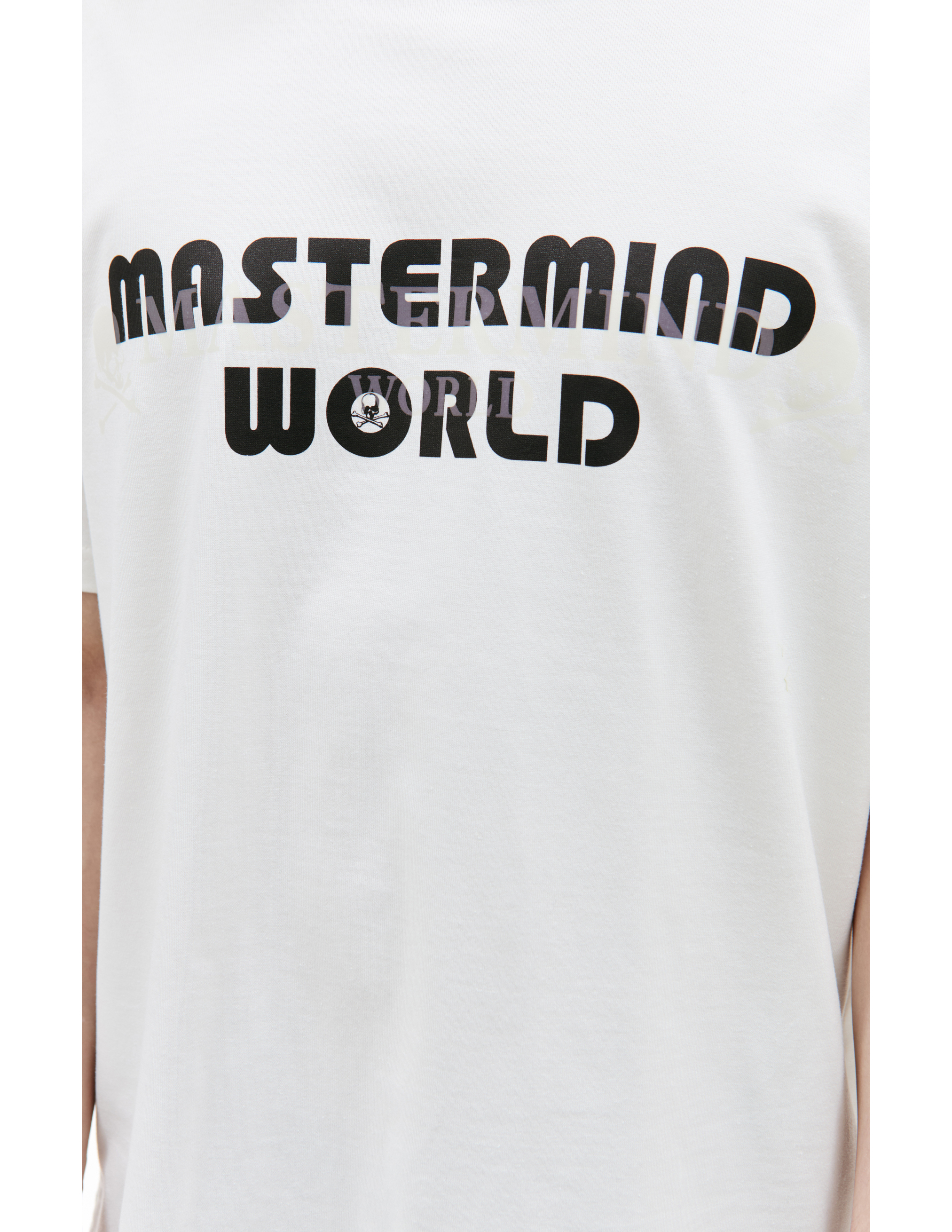 Белая футболка с принтом Mastermind WORLD MW24S12-TS069-008, размер M;XL - фото 4
