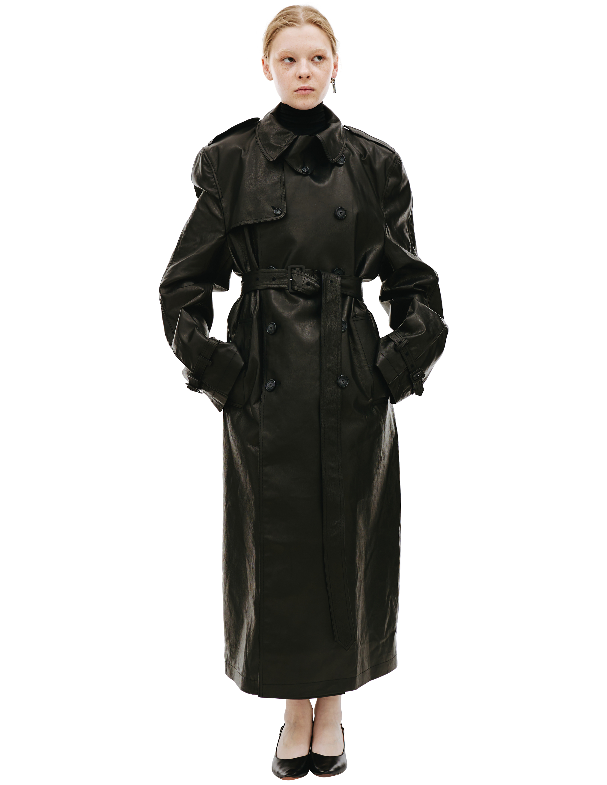 Кожаный тренч