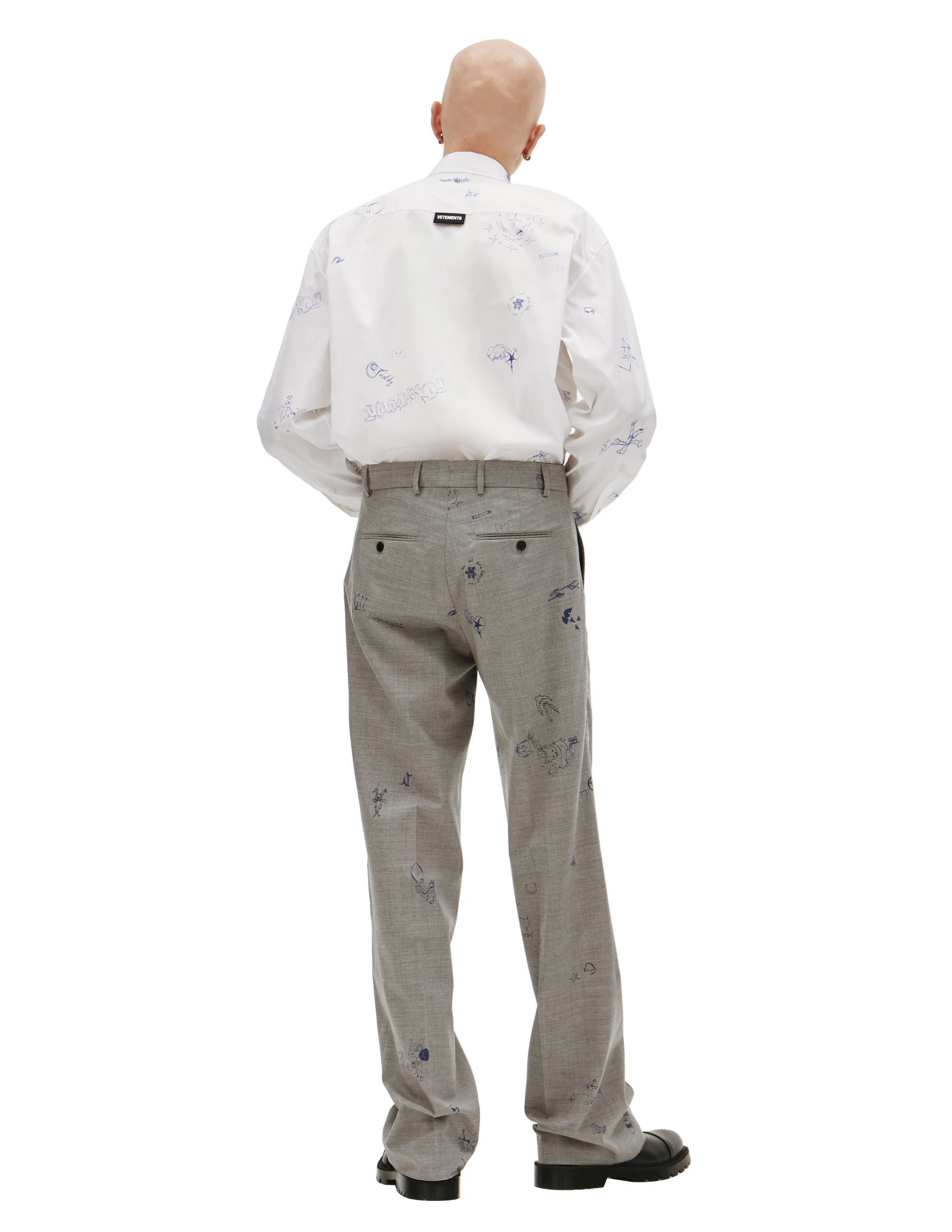 Шерстяные брюки Scribble со стрелками VETEMENTS UE52PA520G/1212, размер XL;M;L UE52PA520G/1212 - фото 3