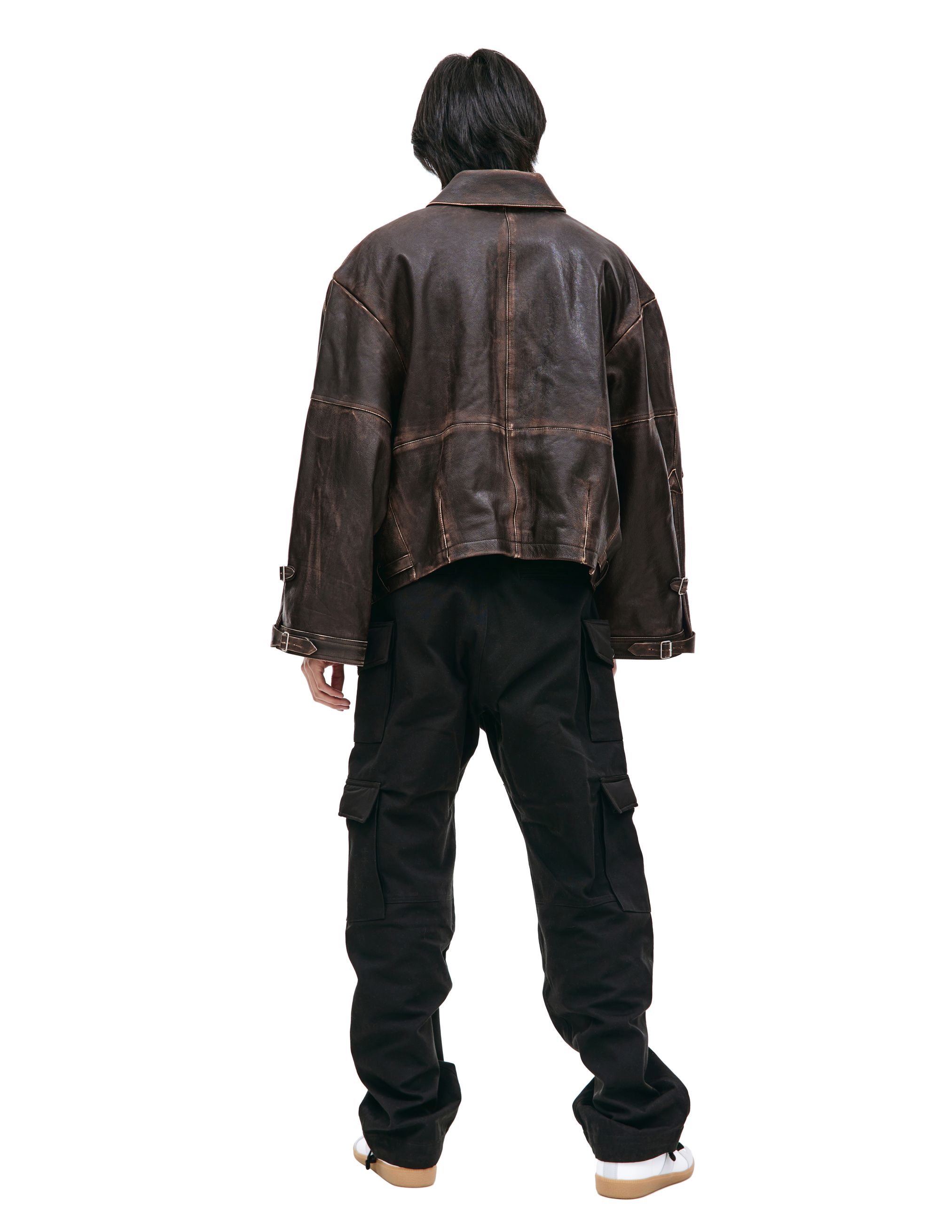 Кожаная оверсайз куртка Hed Mayner HM00L01, размер XS;S - фото 3
