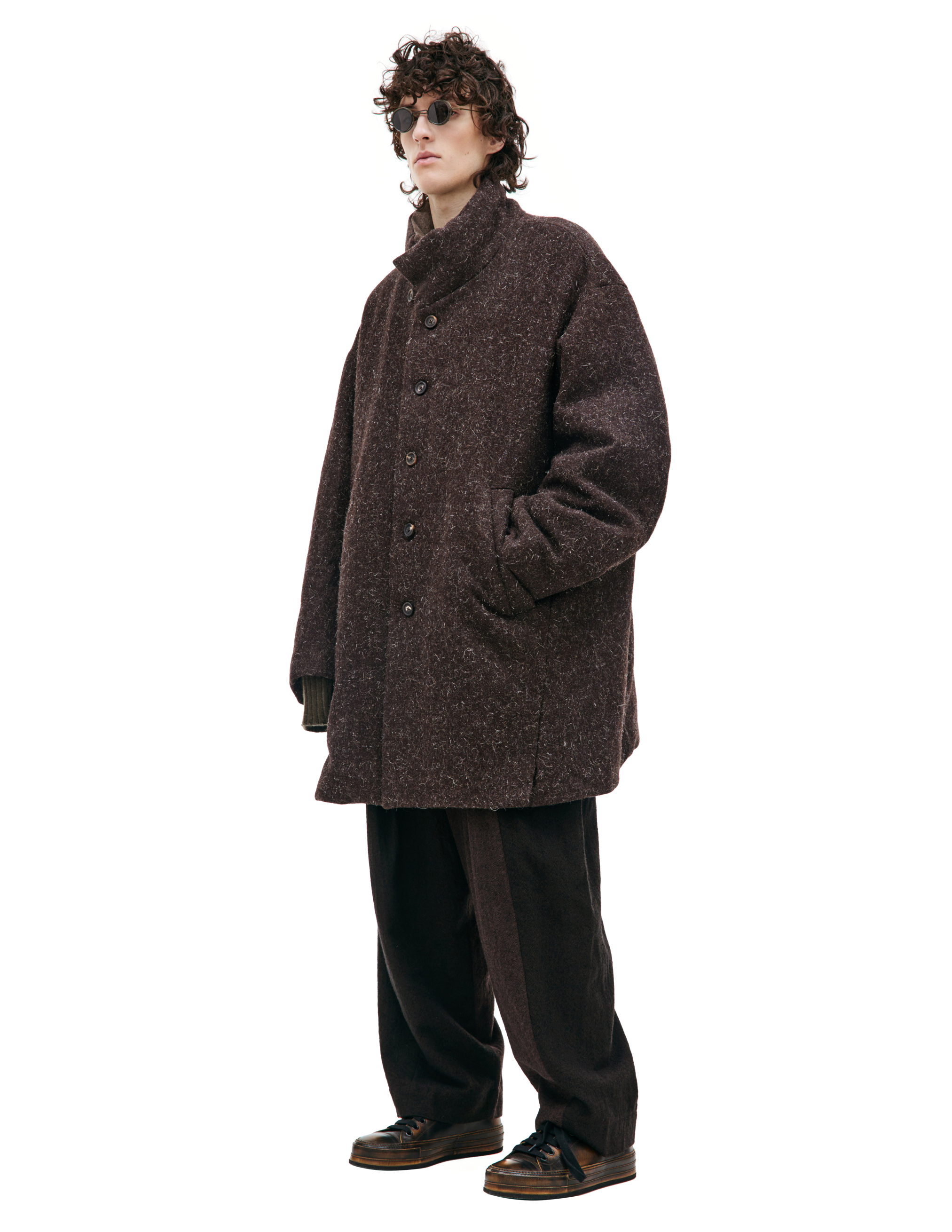 Шерстяное пальто с высоким воротником Ziggy Chen 0M2331202, размер 48;50;52 - фото 3