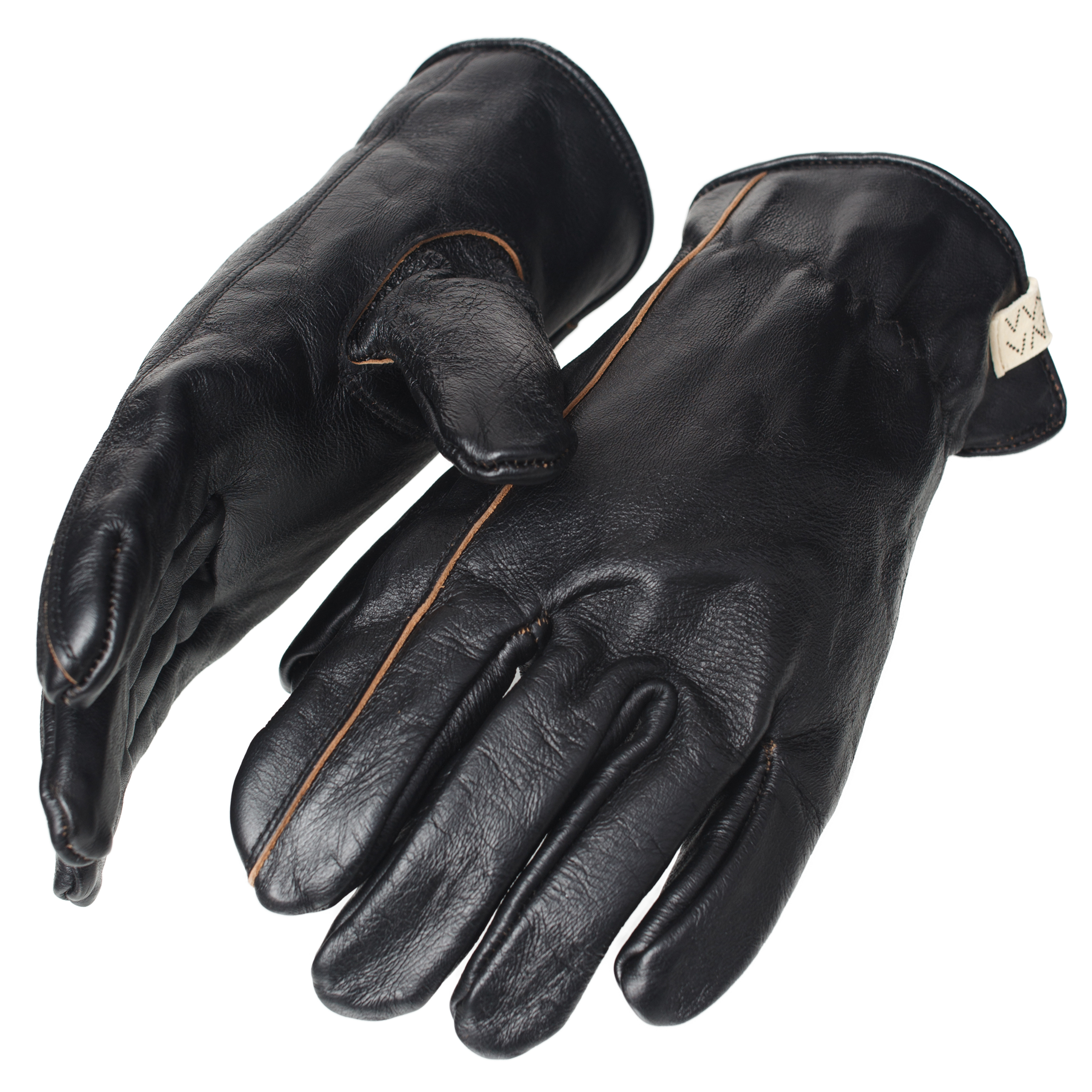 Кожаные перчатки с контрастными швами visvim 0124103003008, размер S/M;M/L