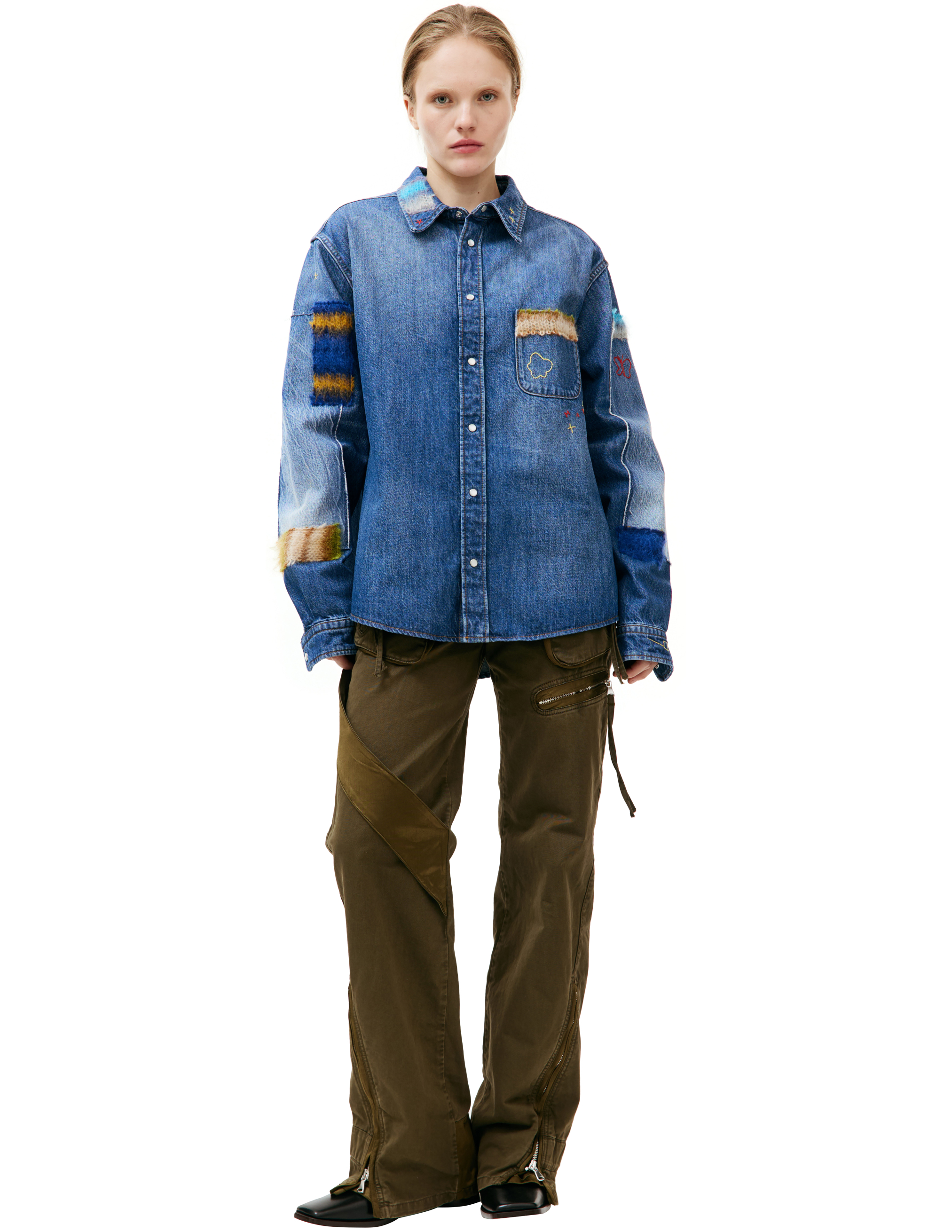Джинсовая рубашка пэчворк Marni CUJU0015L4/USCW23/SDB50, размер 50